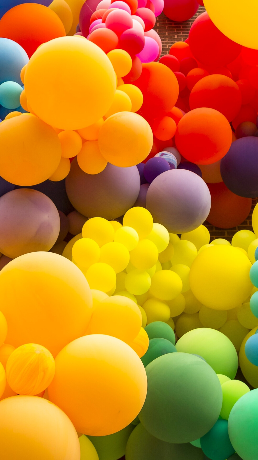 Balloons: An inflatable bag used as a toy or for decoration. 1080x1920 Full HD Background.