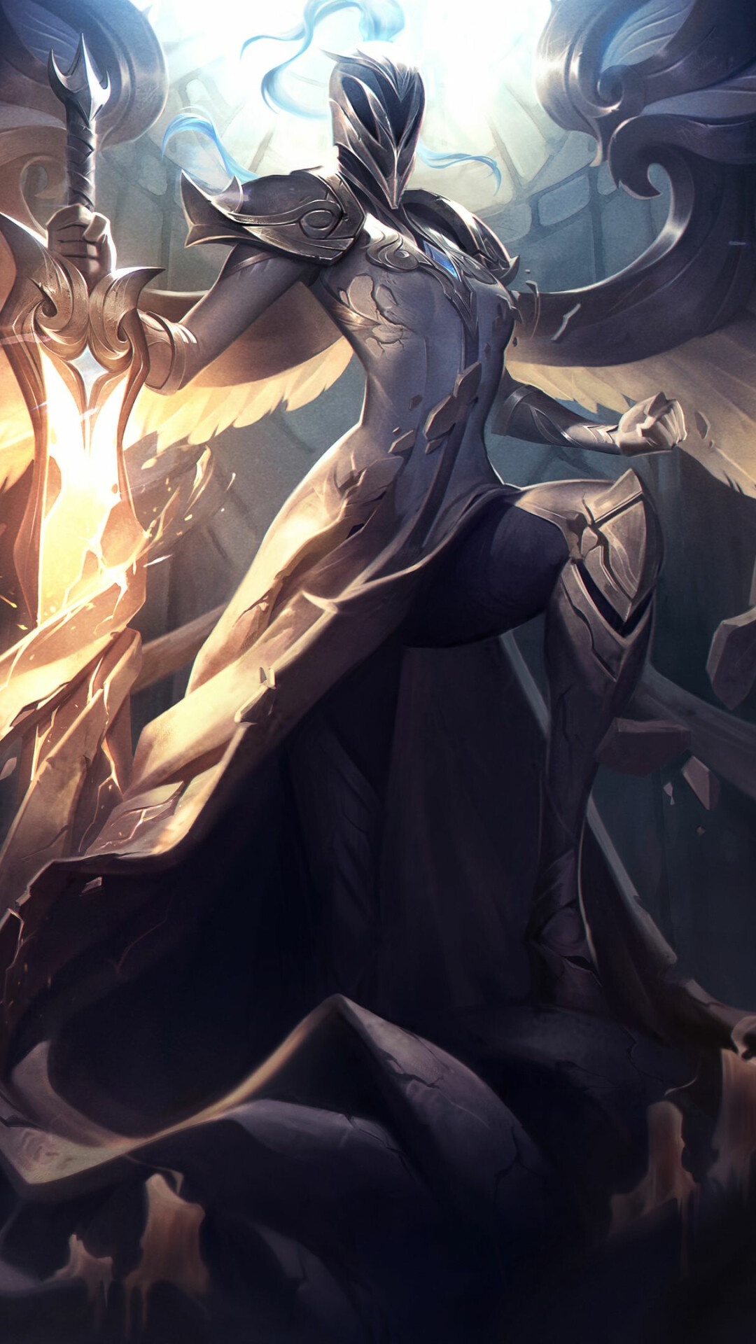 League of Legends: Kayle, the Righteous, Specialist, Riot Games. 1080x1920 Full HD Wallpaper.