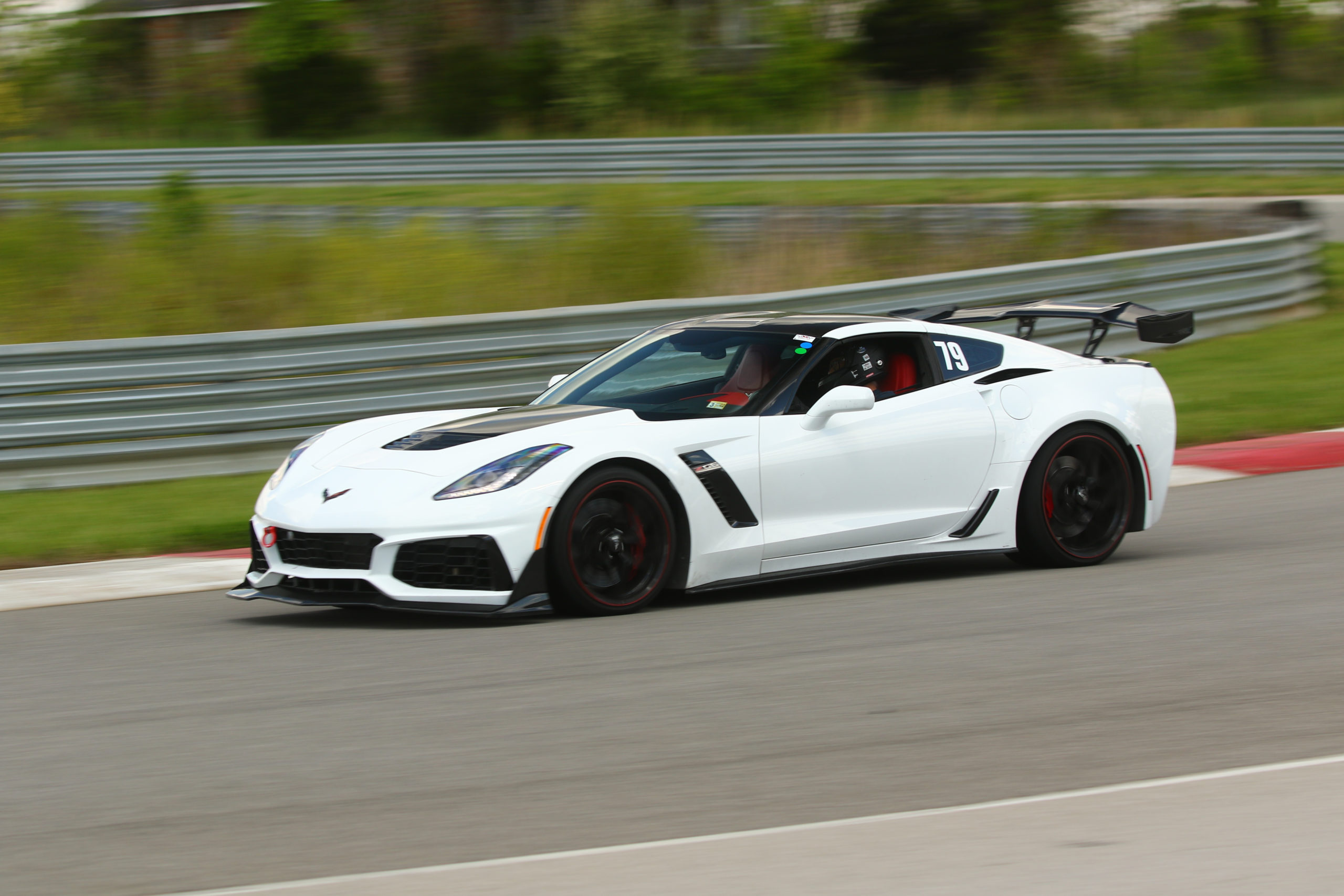 Motorsports: White Corvette, An American two-door luxury sports car, Racing track. 2560x1710 HD Background.