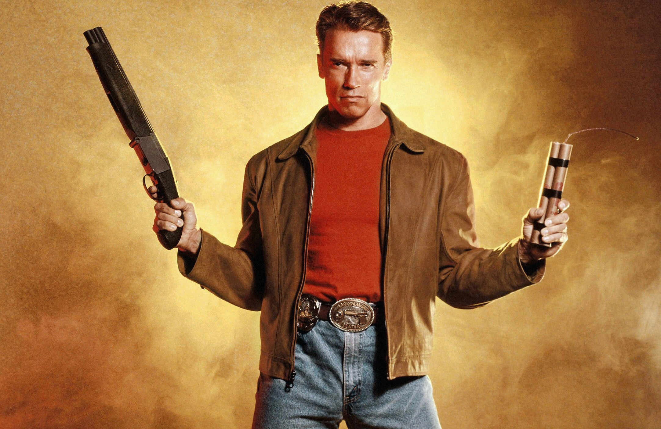 Arnold Schwarzenegger: Played Jack Slater in a 1993 American fantasy action comedy film, Last Action Hero. 2170x1410 HD Wallpaper.