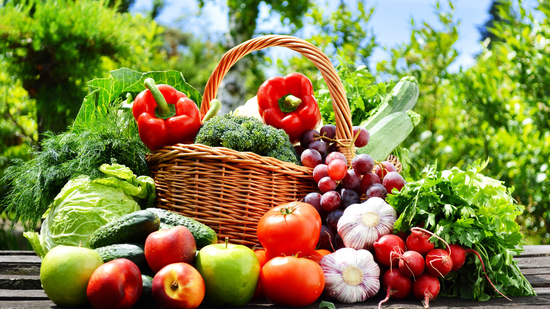 Vegetables: Garden-fresh, Edible plants, Fruits. 1920x1080 Full HD Wallpaper.
