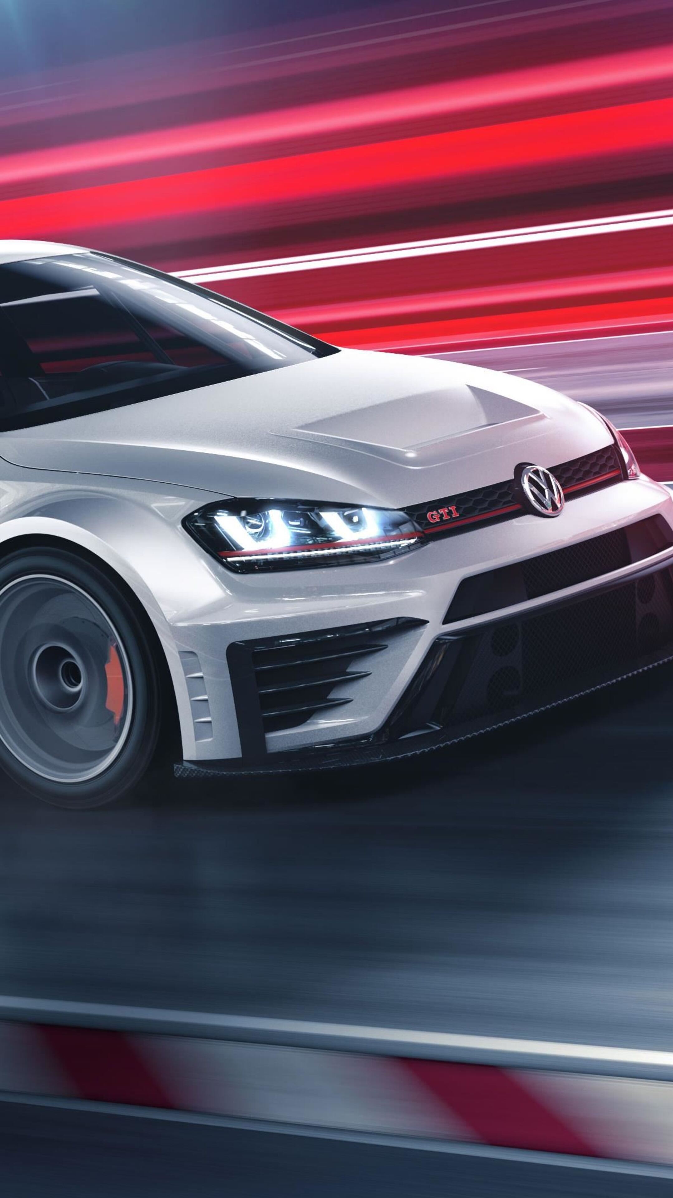 Volkswagen Golf, Concept car, Futuristic design, High-quality wallpapers, 2160x3840 4K Handy