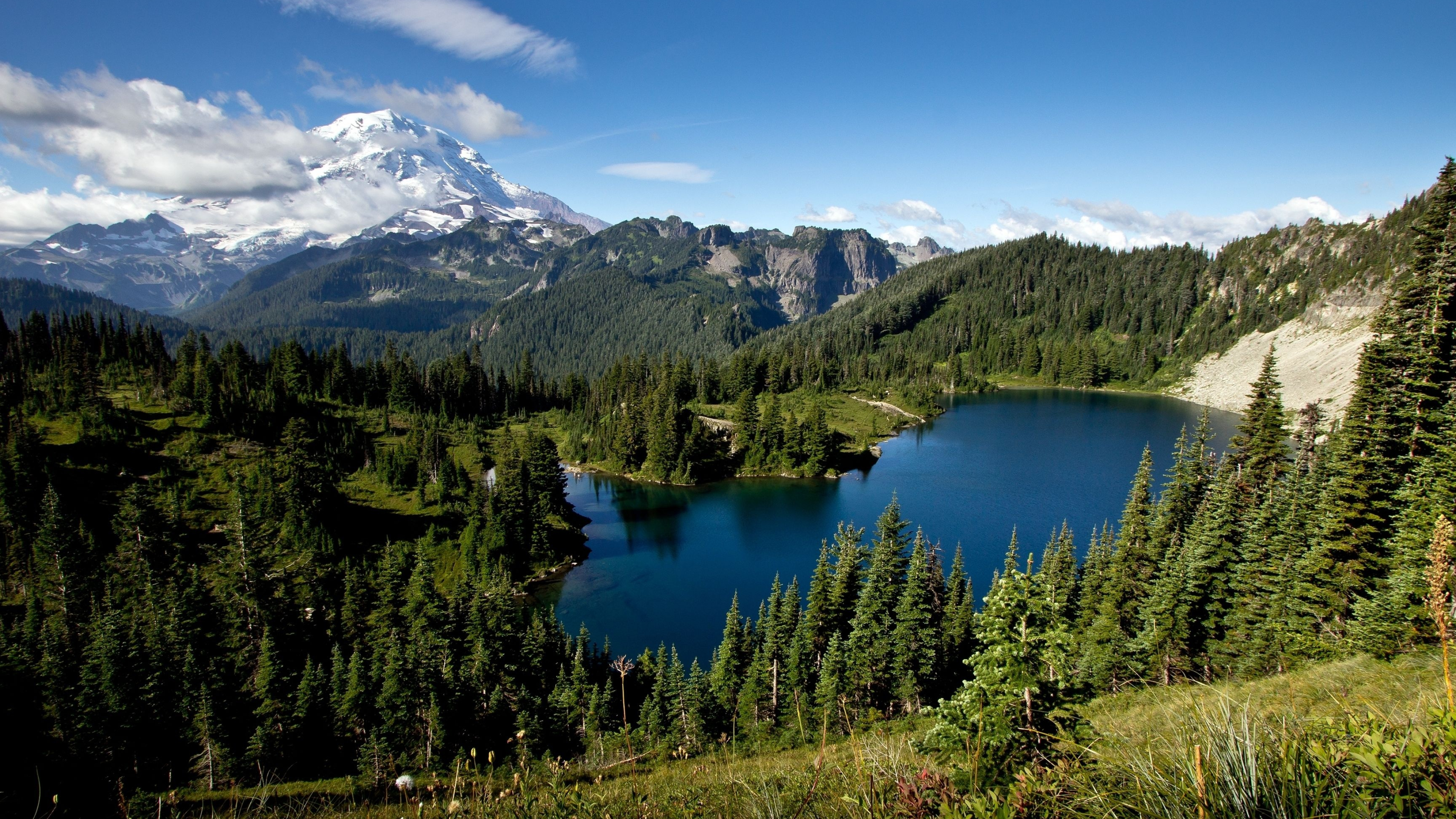 Mount Rainier, National Park, Scenic wallpapers, Nature's beauty, 3840x2160 4K Desktop