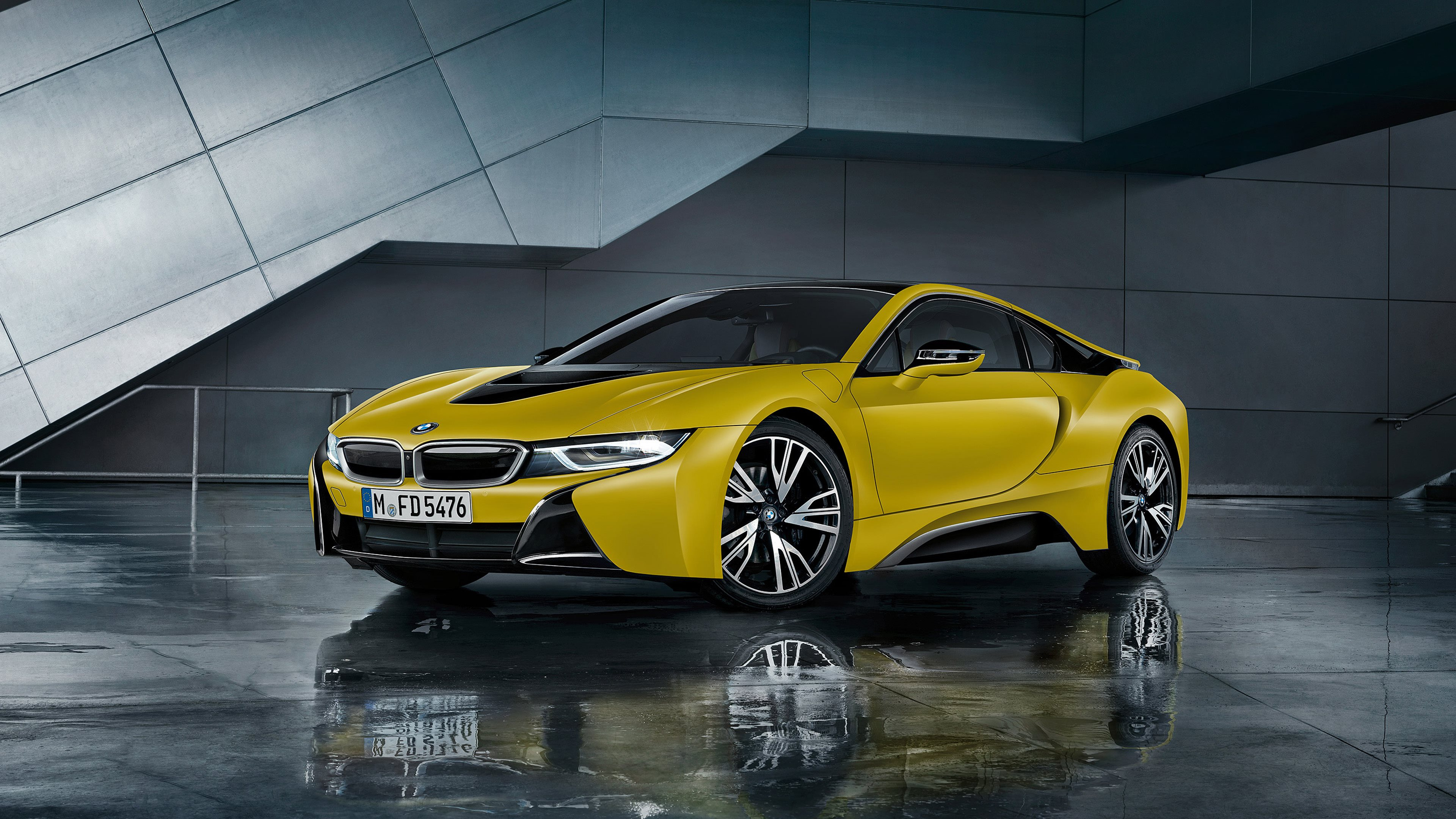 2018 BMW i8 Protonic Frozen Yellow, Free download, Stunning wallpapers, Android and desktop, Unmatched elegance, 3840x2160 4K Desktop