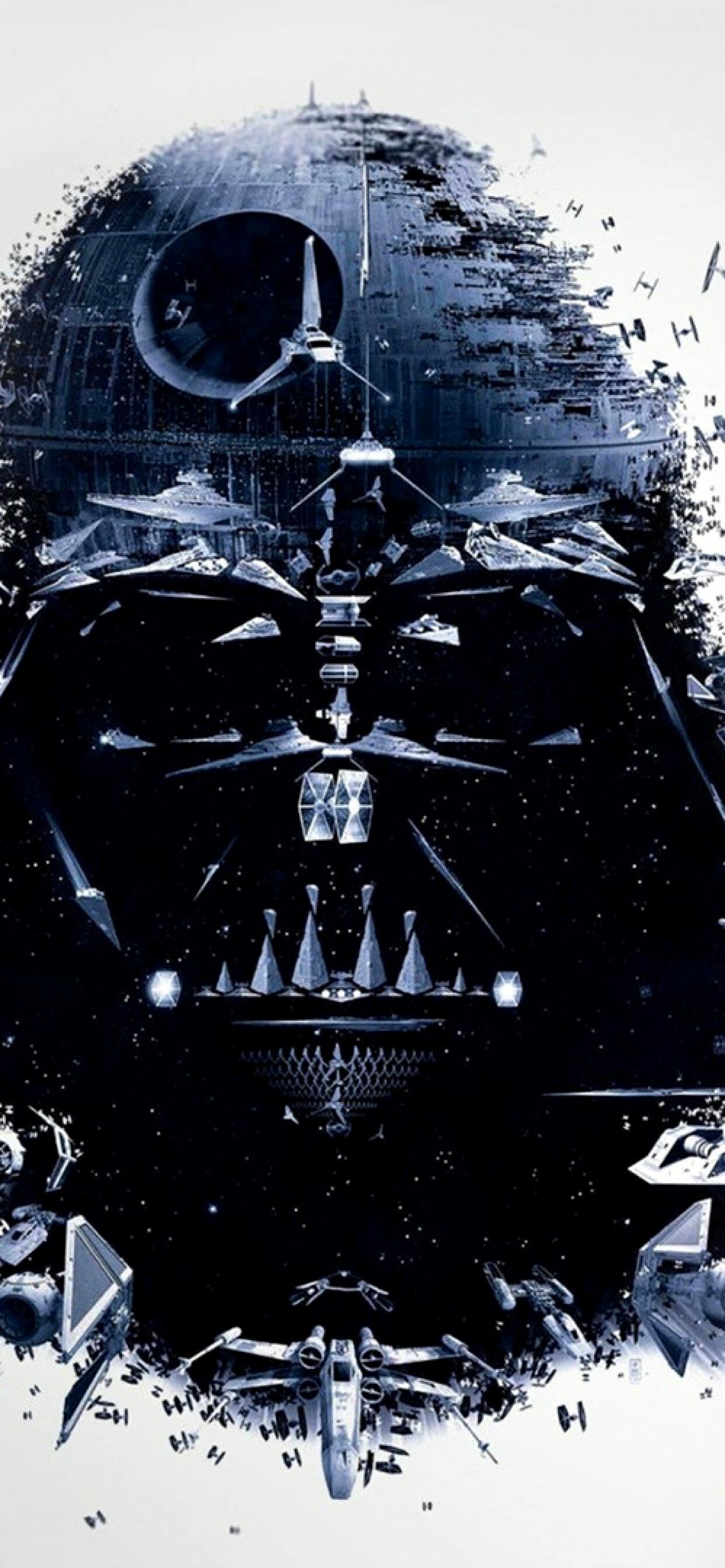 Star Wars: A multi-genre mythology and multimedia franchise created by George Lucas in 1976. 1250x2690 HD Background.