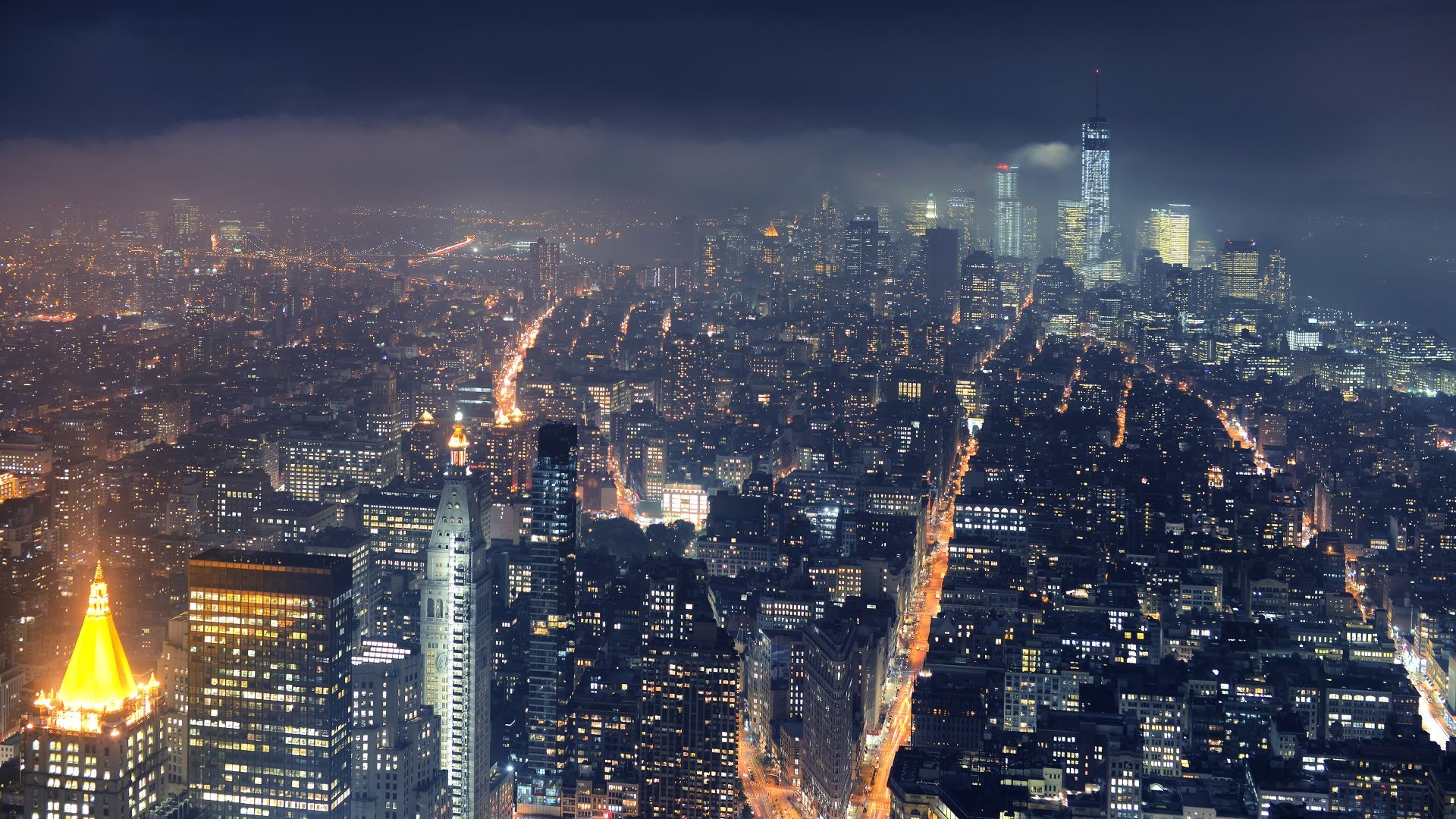 New York at Night, 4K wallpapers, Background images, 1920x1080 Full HD Desktop