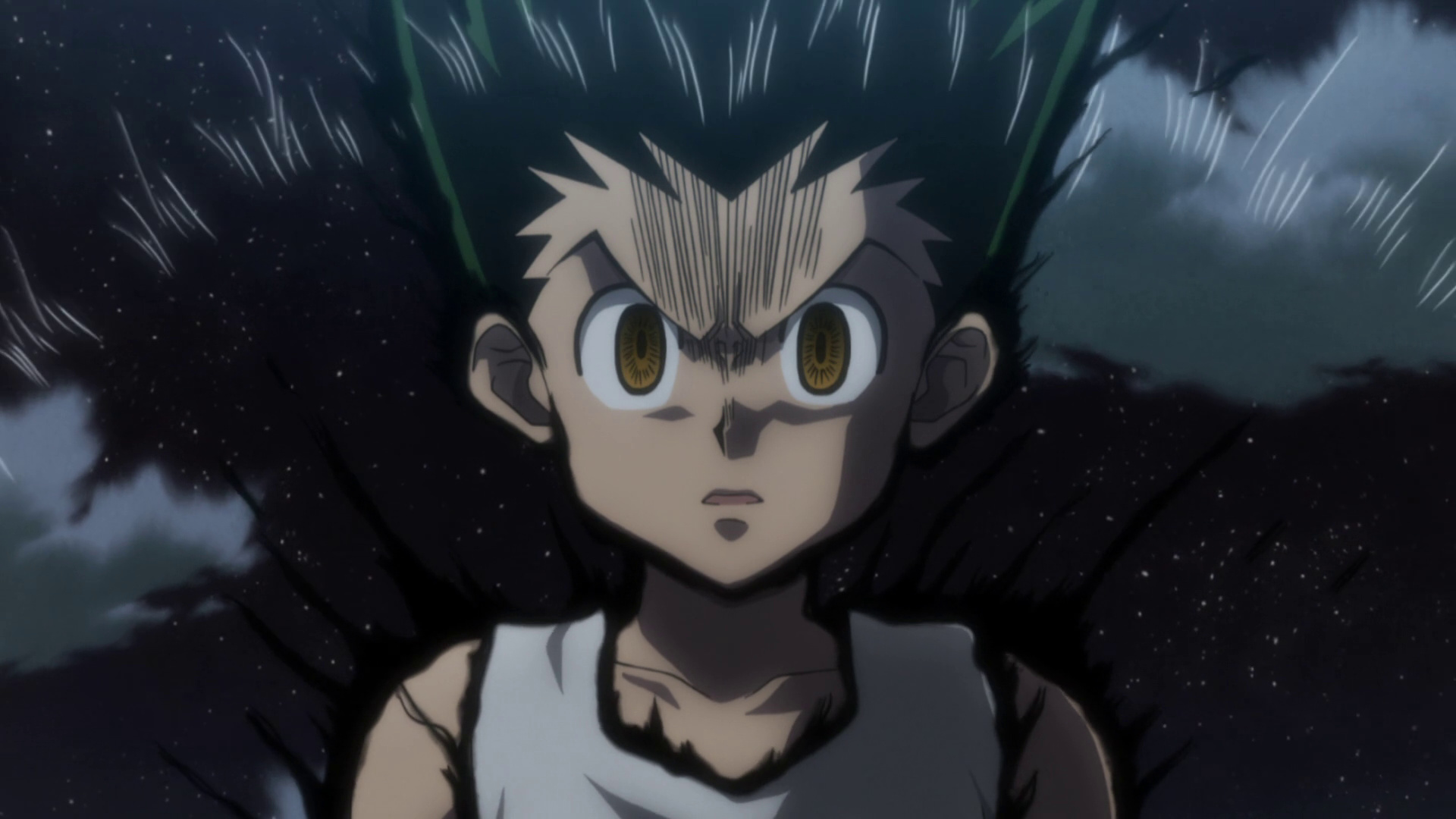 Gon Freecss: Anime character showing exceptional talent in his mastery of Nen, An Enhancer. 1920x1080 Full HD Wallpaper.
