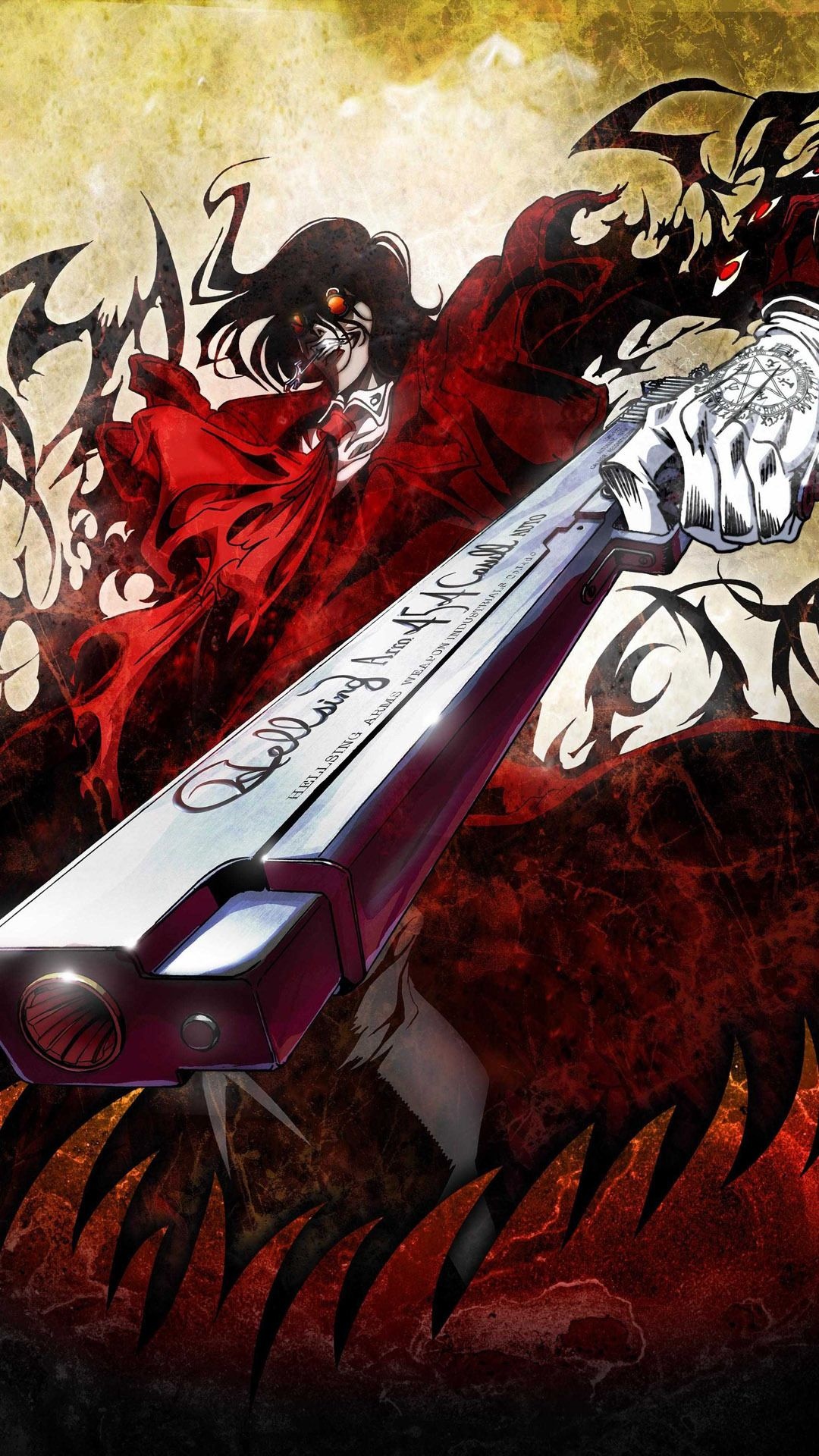 Hellsing Ultimate, Dark vampire anime, Alucard's presence, Intense battles, 1080x1920 Full HD Phone