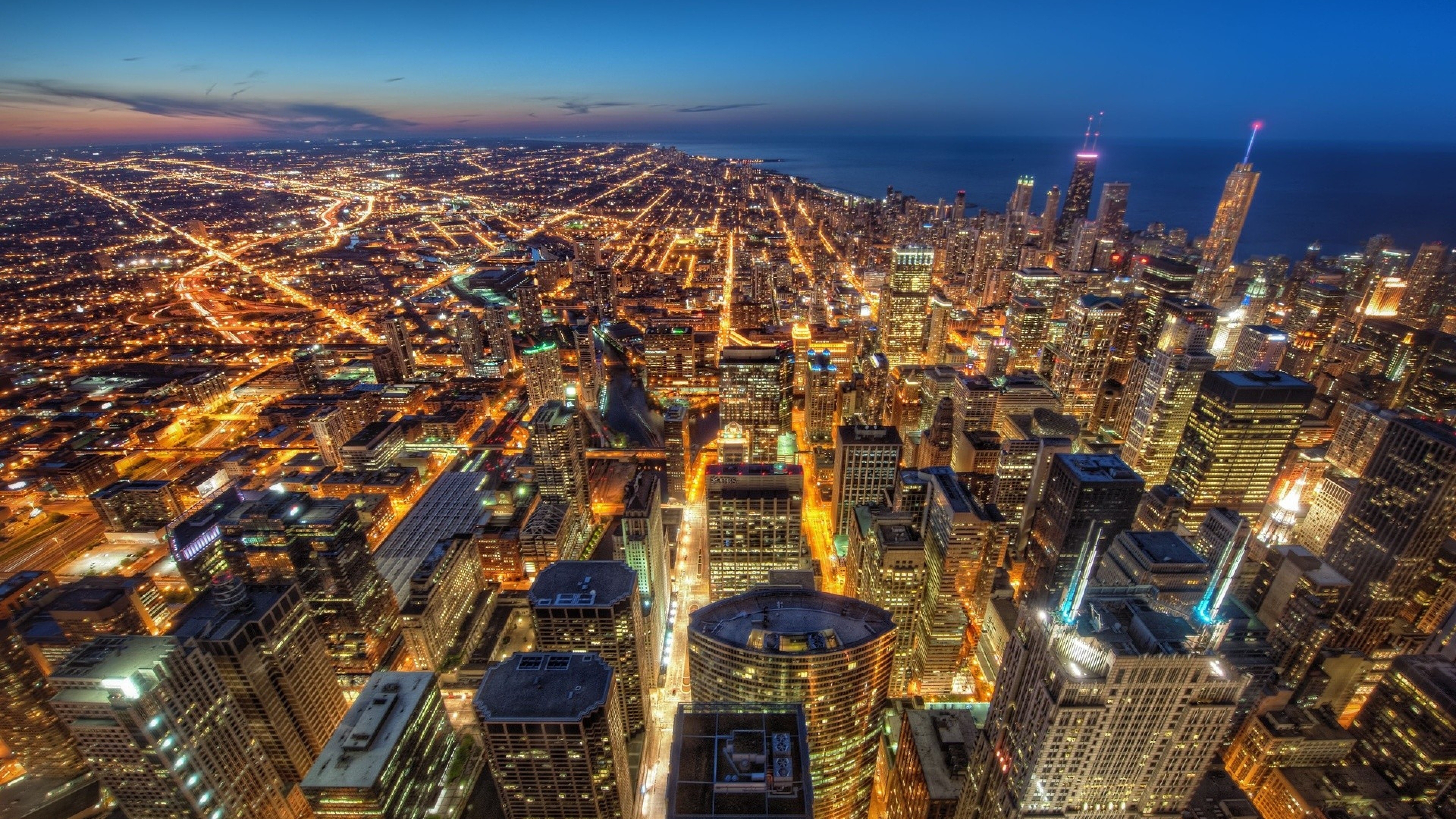 Chicago: Was the youngest U.S. city to exceed a population of 100,000. 3840x2160 4K Background.