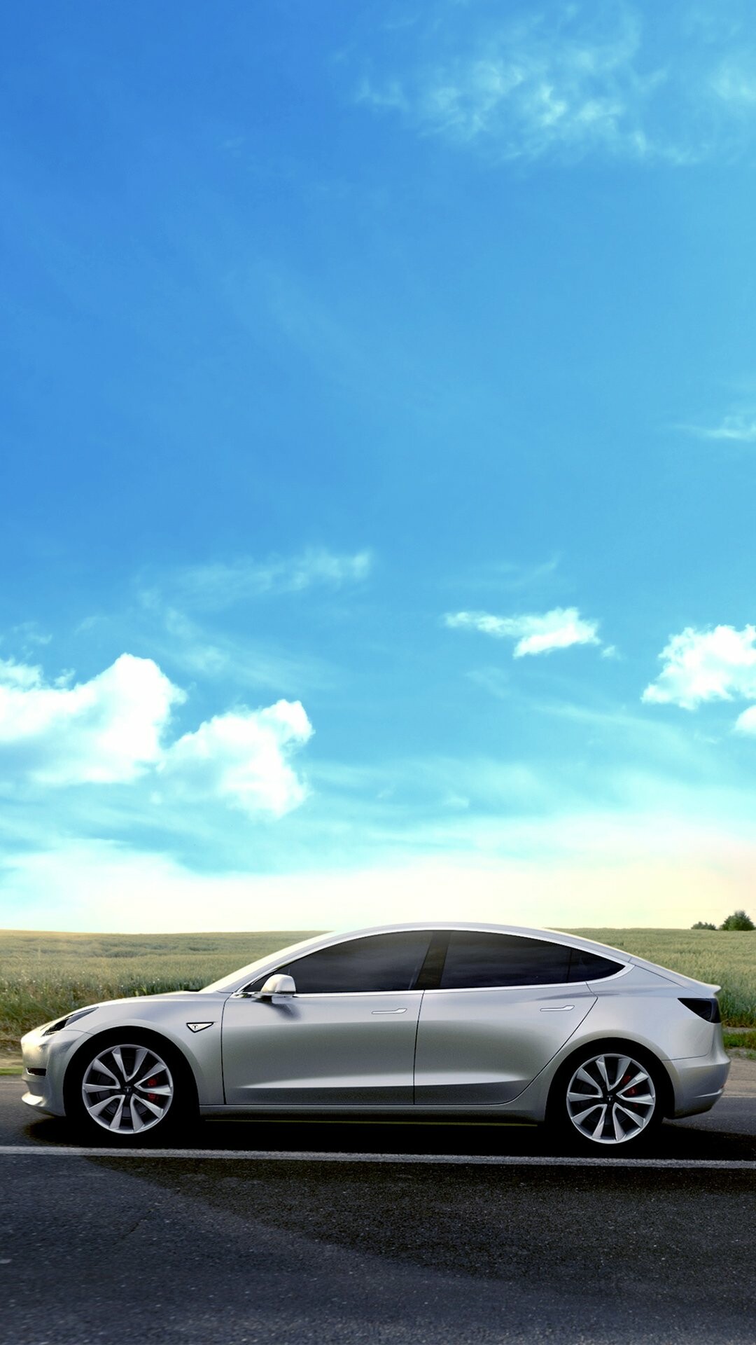 Tesla Model Y: The car fills a smaller and less expensive segment than the mid-sized X. 1080x1920 Full HD Wallpaper.