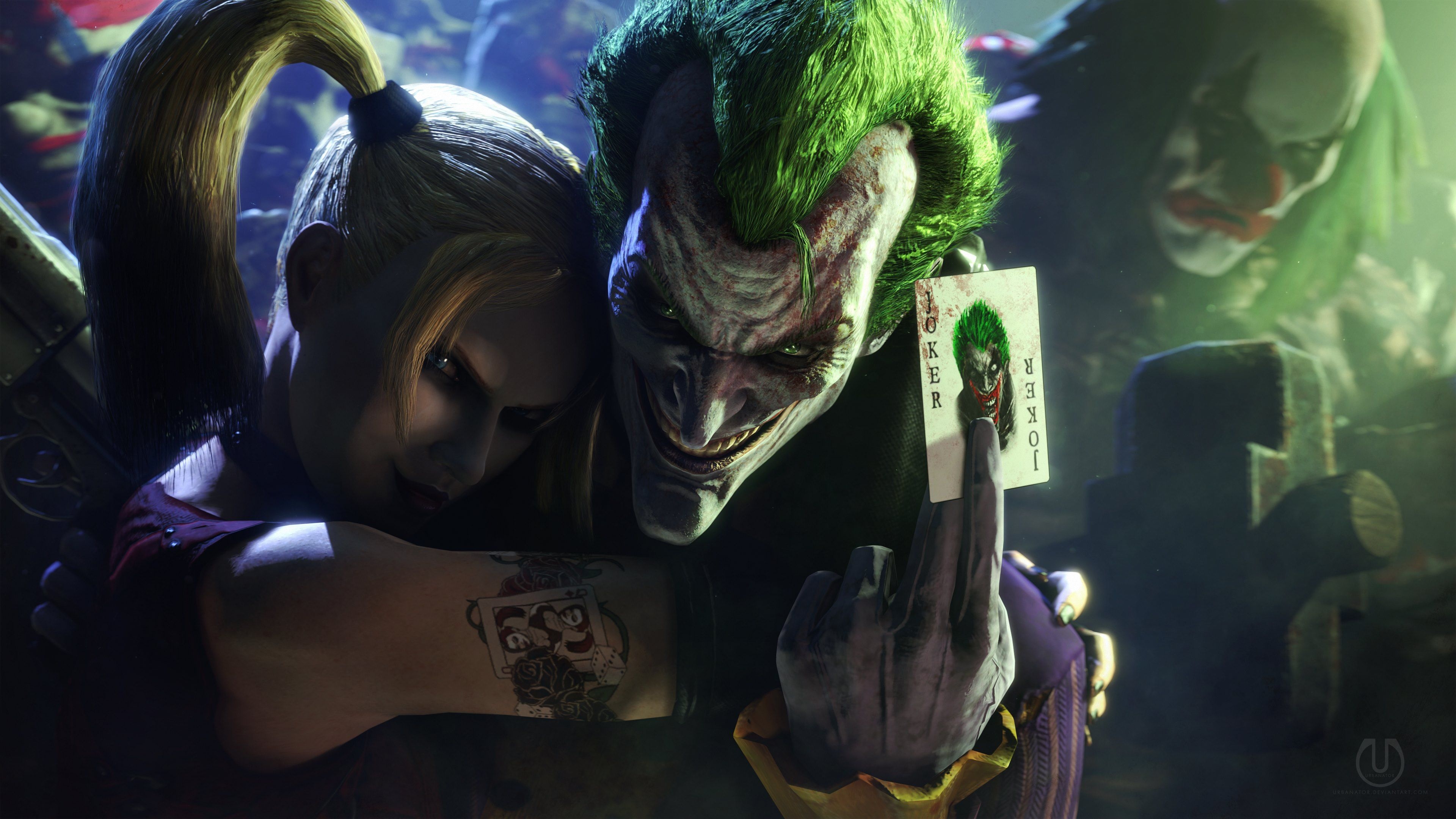 Harley Quinn and Joker, Movies, Joker and Harley Quinn injustice, Backgrounds, 3840x2160 4K Desktop