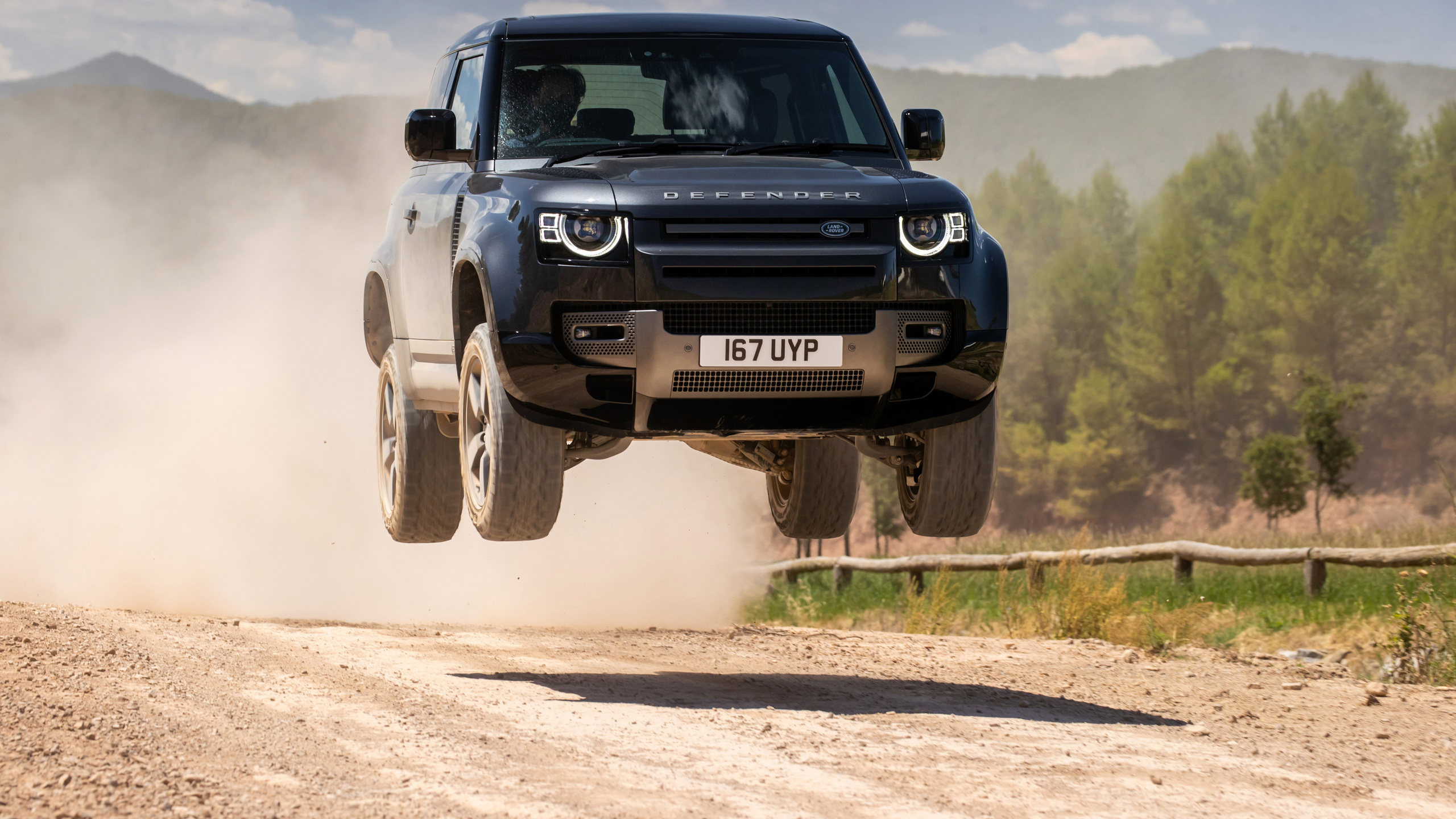 Off-road Driving: Land Rover Defender 90 V8 Carpathian Edition, The award-winning 4x4 family. 2560x1440 HD Background.