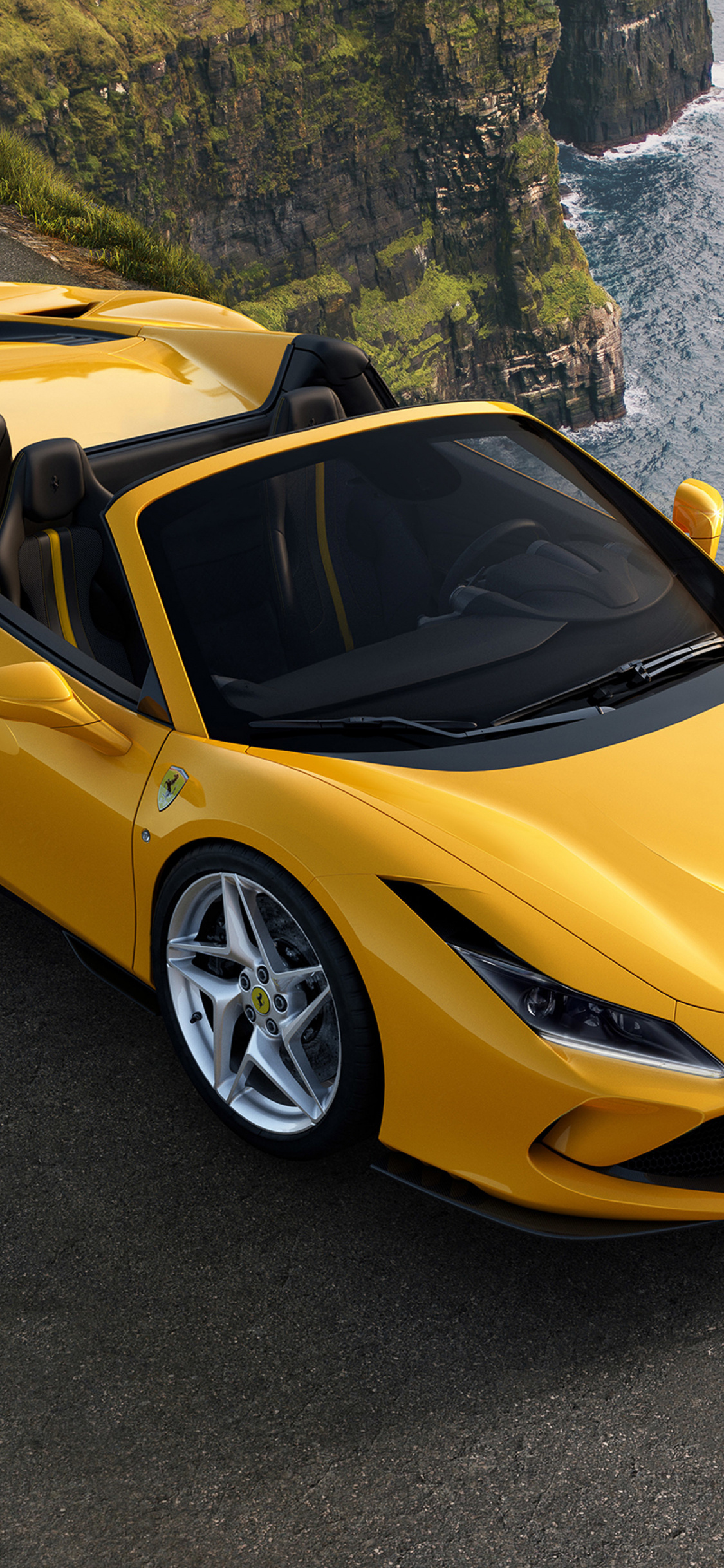 Ferrari F8, Off-road yellow car, HD image background, Auto, 1130x2440 HD Phone