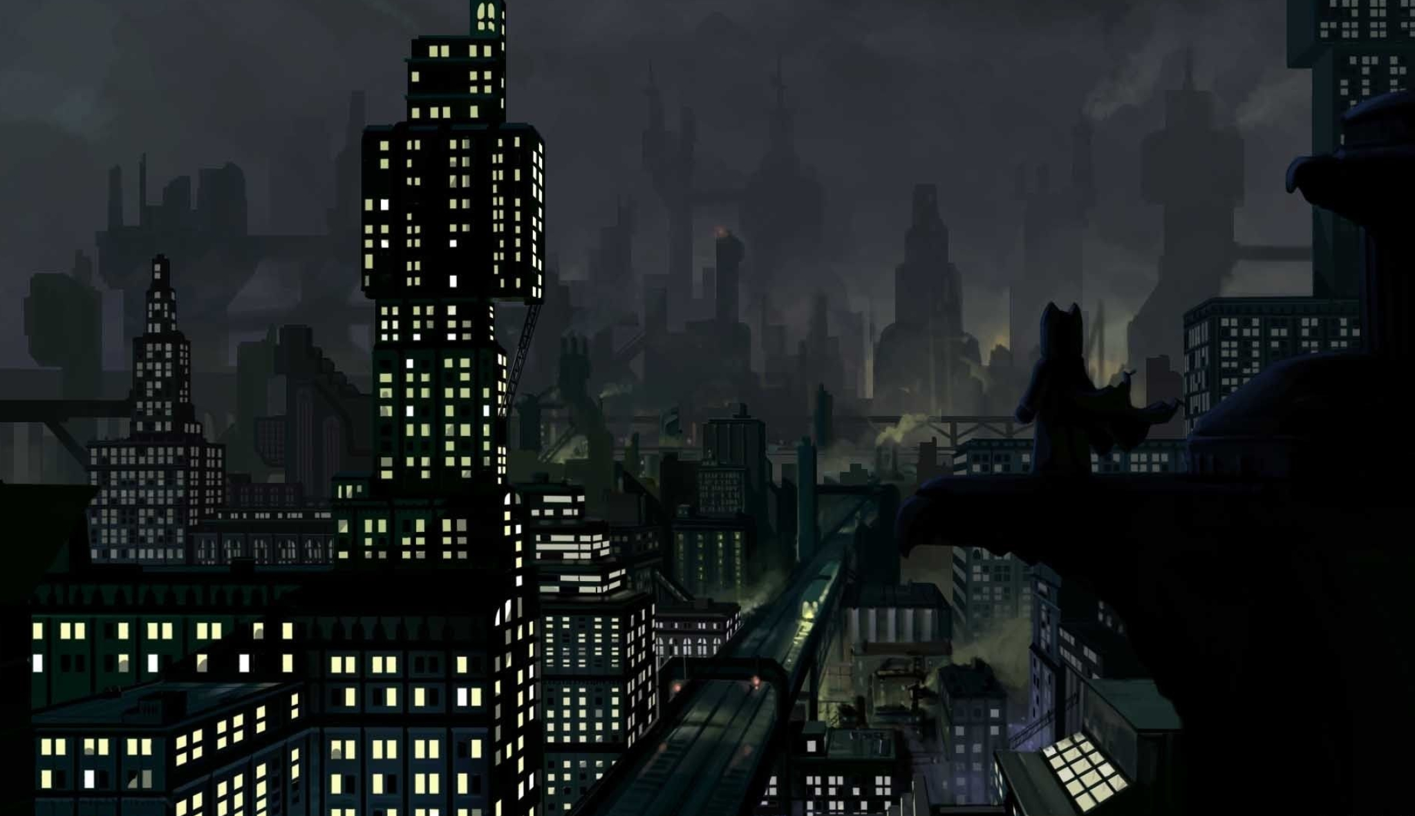 Gotham skyline, Cityscape, Batman's city, 2050x1190 HD Desktop