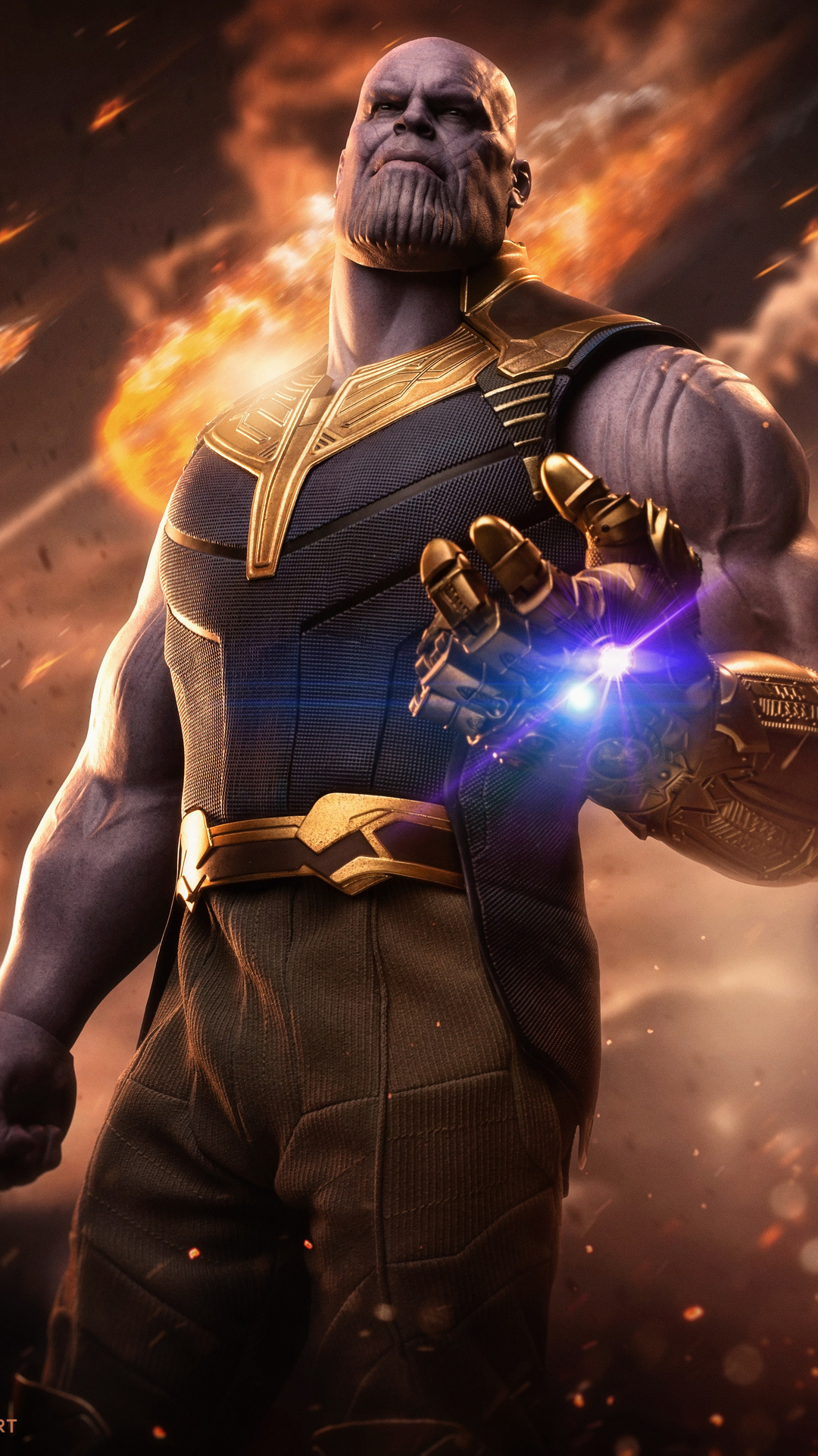 Thanos, 4K iPhone wallpapers, Marvel's iconic villain, 1080x1920 Full HD Handy