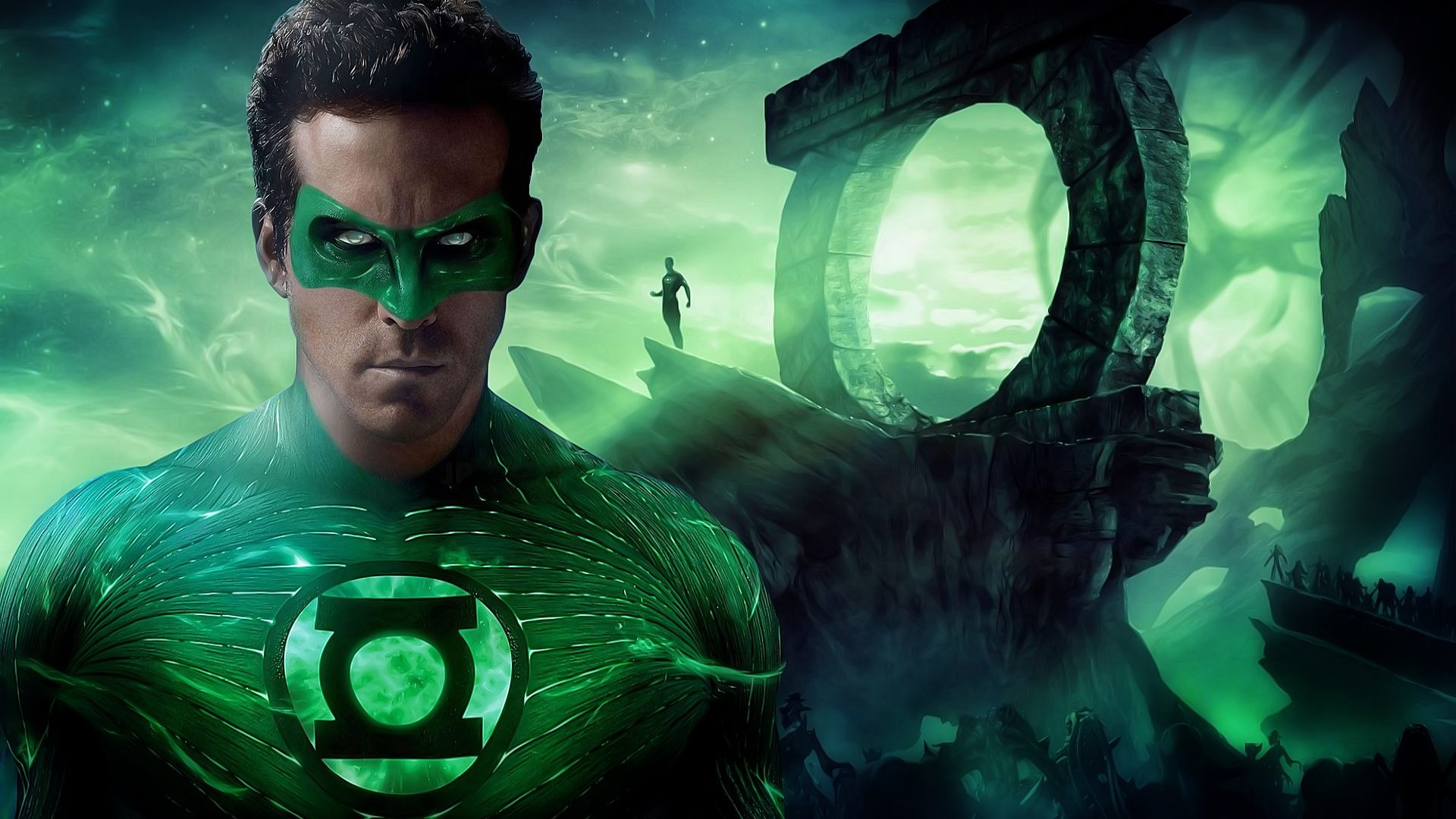 Ryan Reynolds: Portrayed the Hal Jordan version of Green Lantern in Warner Bros.' film Green Lantern. 1920x1080 Full HD Background.