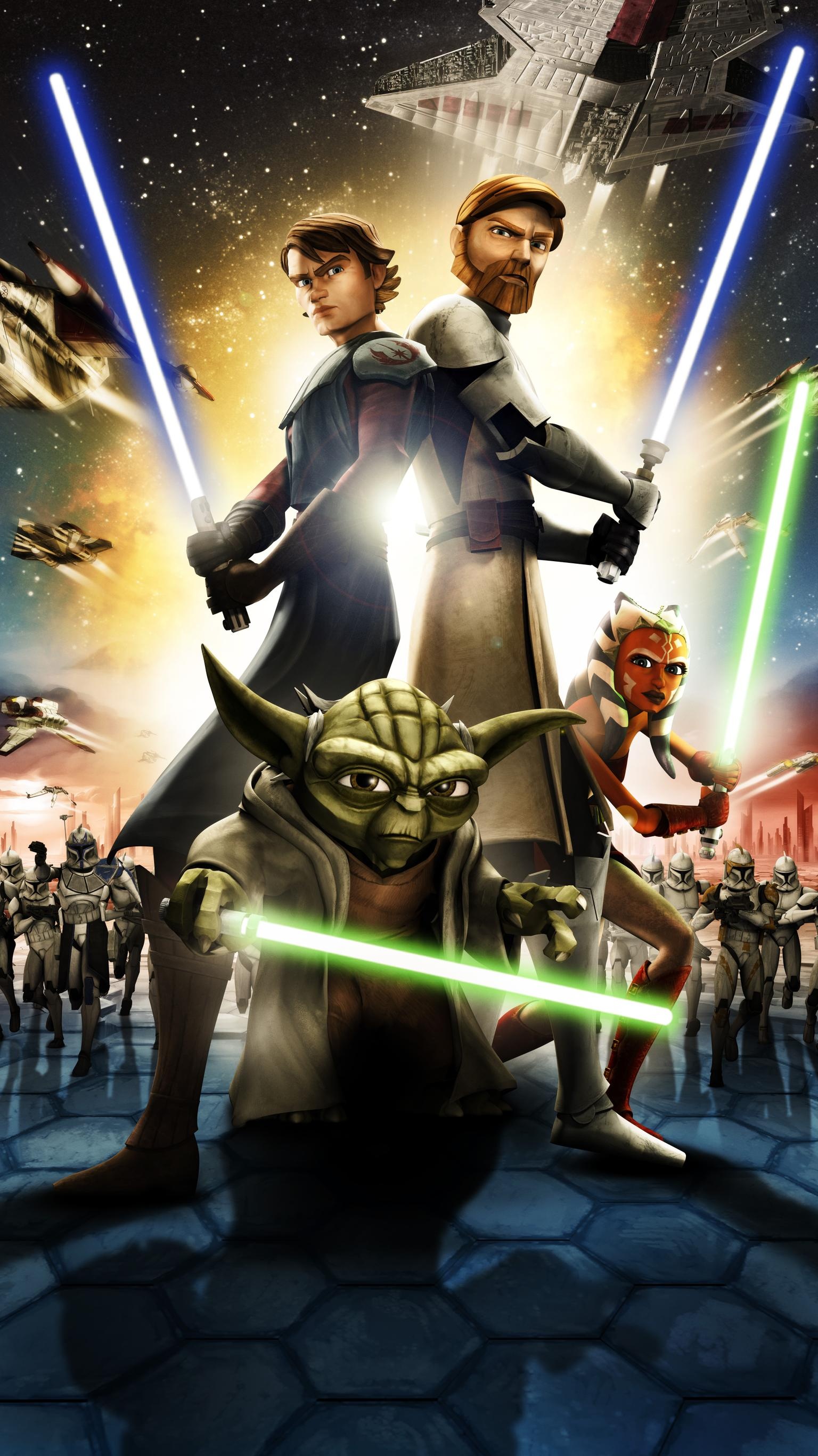 Star Wars: The Clone Wars: James Arnold Taylor as Obi-Wan Kenobi, Voice cast. 1540x2740 HD Background.