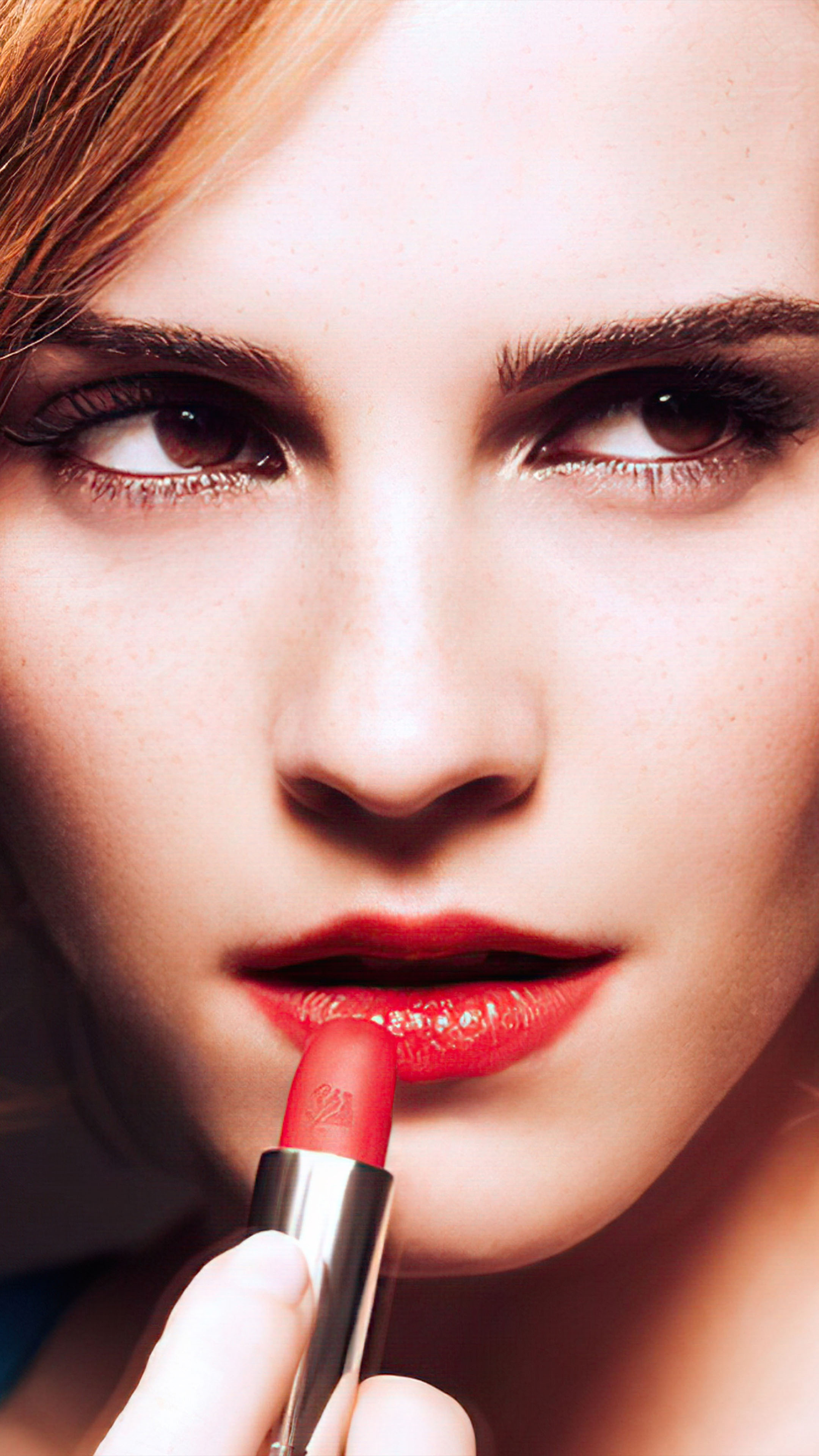 Emma Watson, Red lipstick, Ultra HD, Mobile, 2160x3840 4K Handy