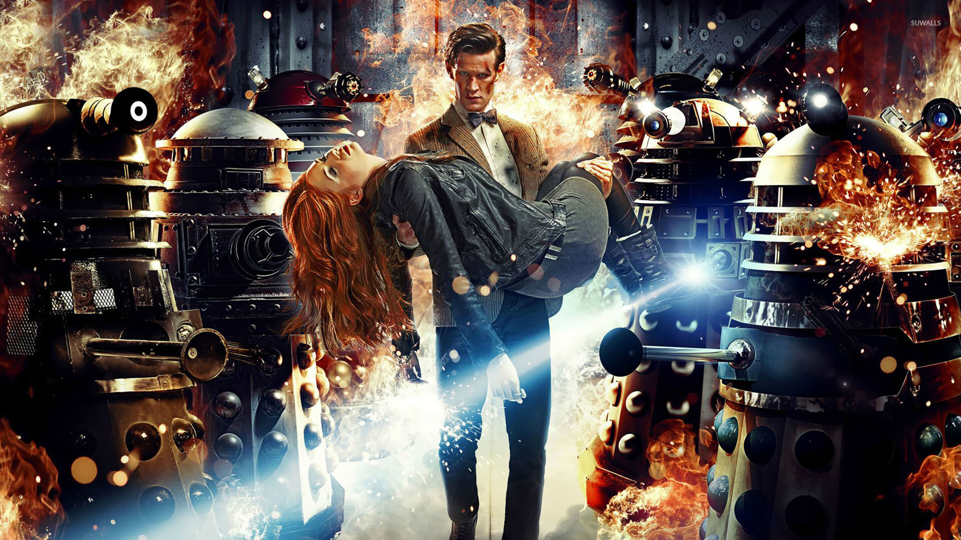 Doctor Who: The Doctor and Amy Pond, Asylum of the Daleks, Episode 1, Series 7. 1920x1080 Full HD Wallpaper.