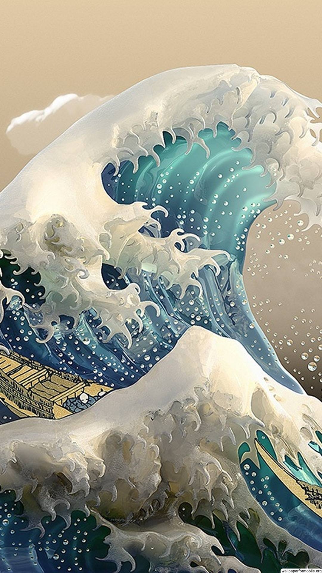 Great Wave off Kanagawa, Iconic art, Traditional Japanese, Waves, 1080x1920 Full HD Phone