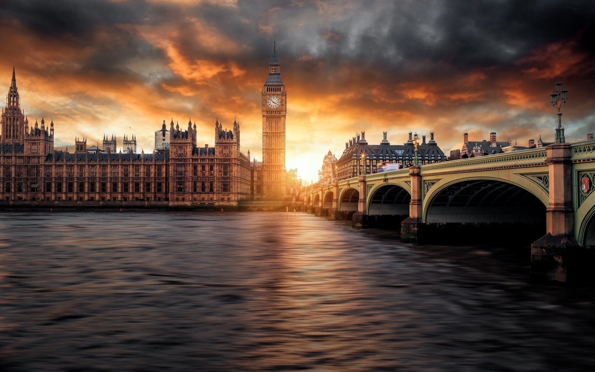 London Skyline, Travels, Sunset Wallpapers, Backgrounds, 1920x1200 HD Desktop