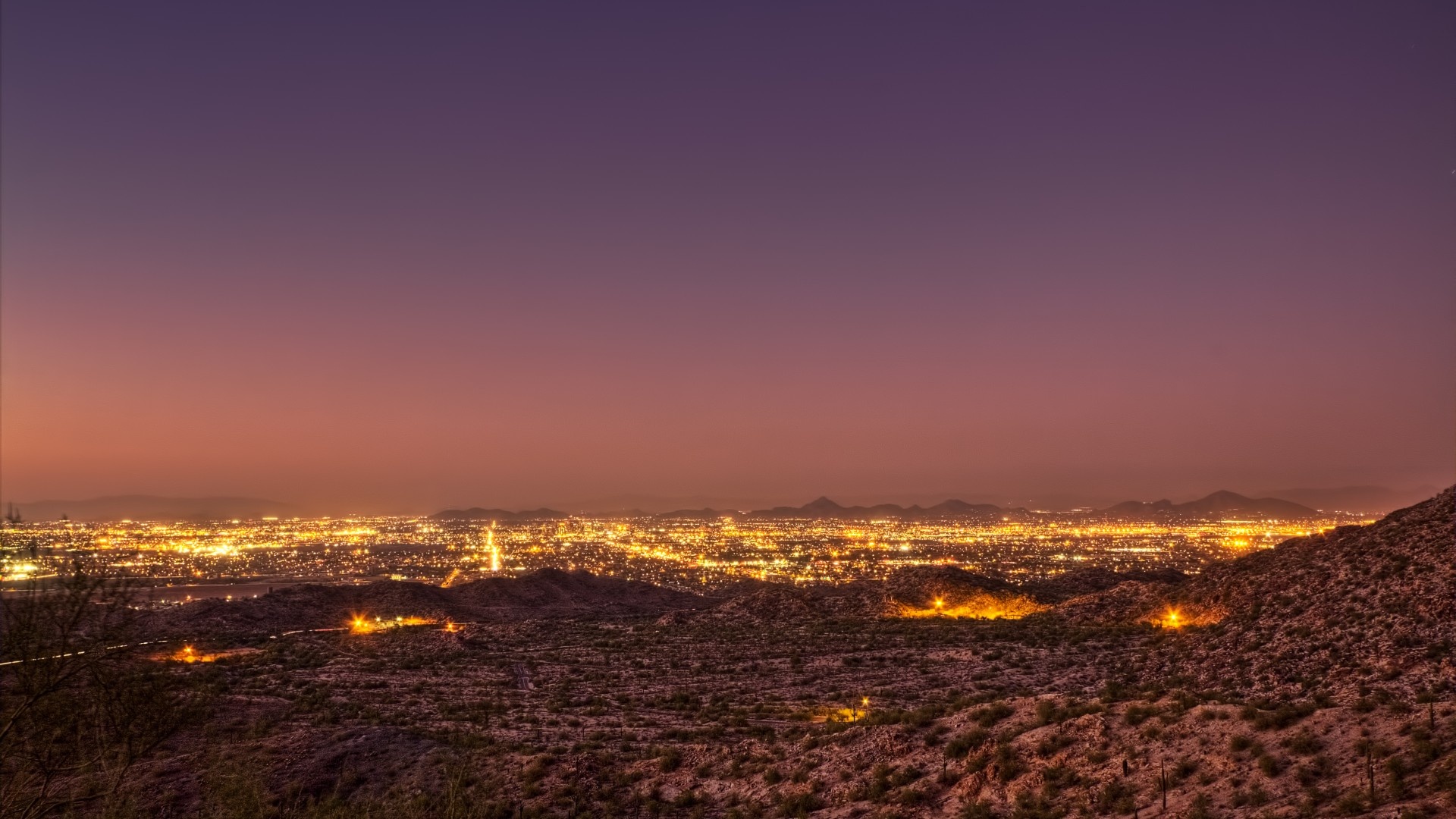 Mexico City, Desert landscapes, Vibrant city lights, Spectacular sunset, 1920x1080 Full HD Desktop