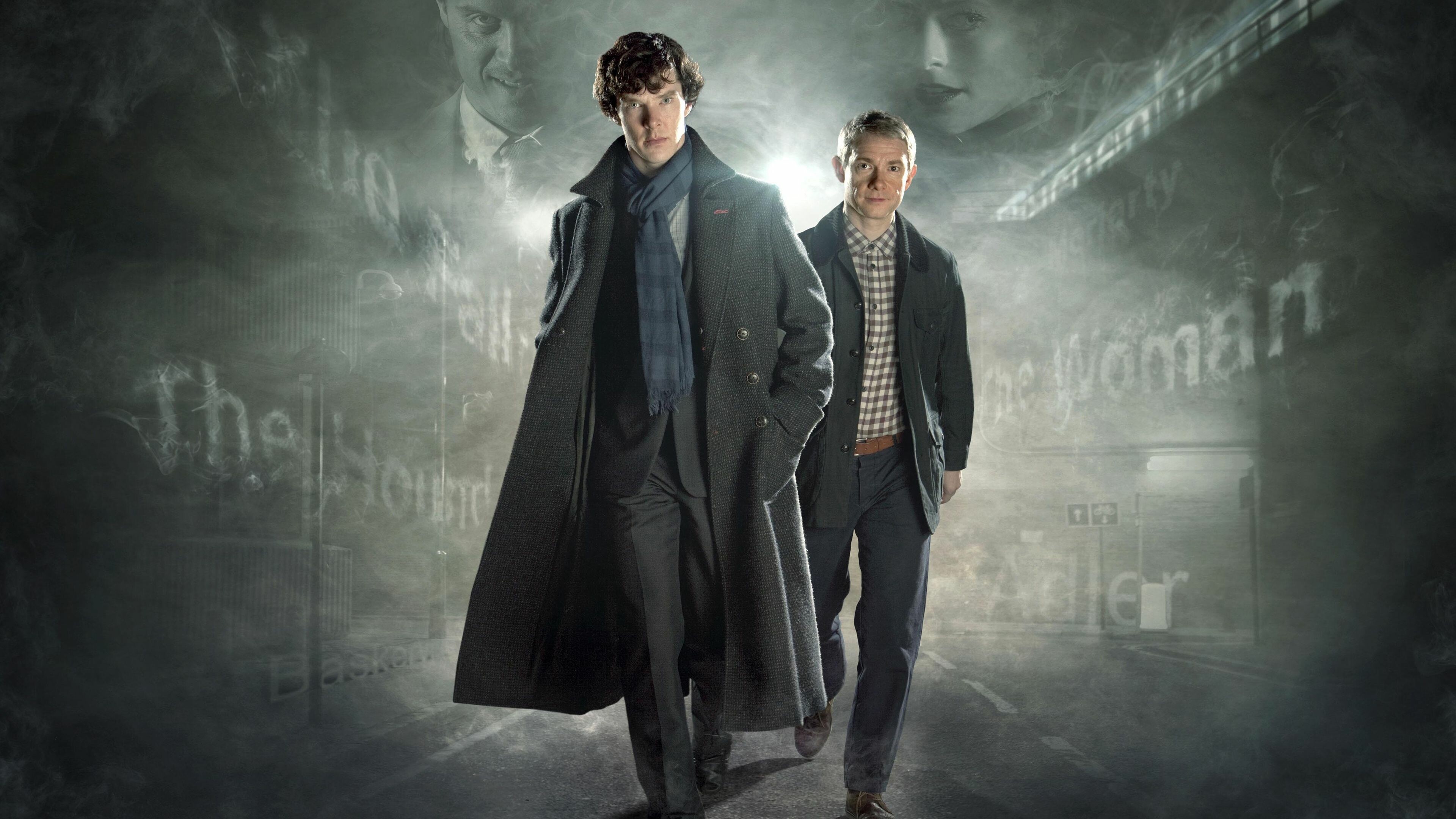 Sherlock (TV Series): A British mystery crime drama television series. 3840x2160 4K Background.
