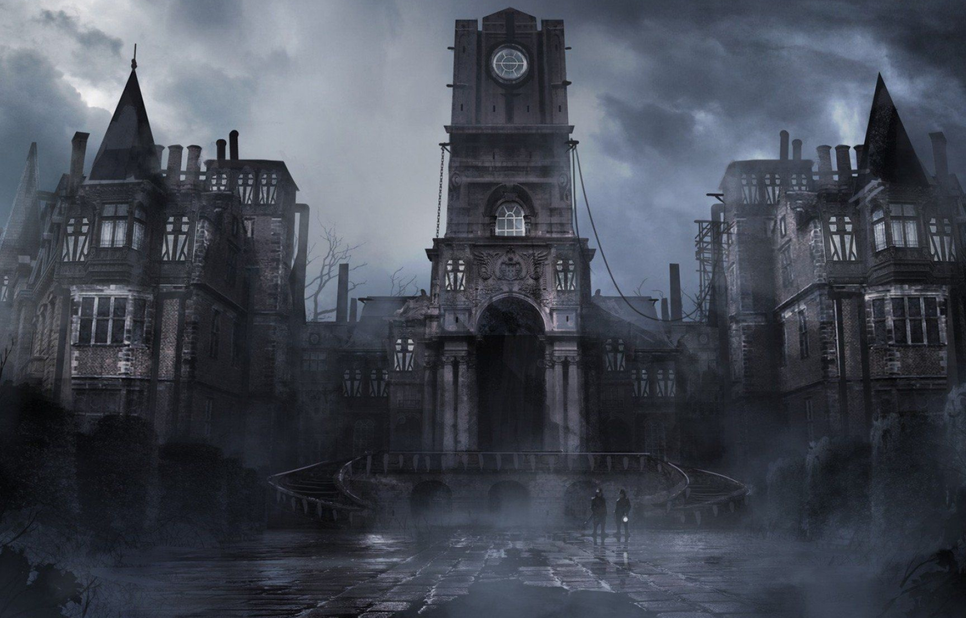 Gothic Art: Aesthetic, A grim medieval town, Fog, Gloomy estate, Old castle, Gothic Architecture. 1920x1230 HD Wallpaper.