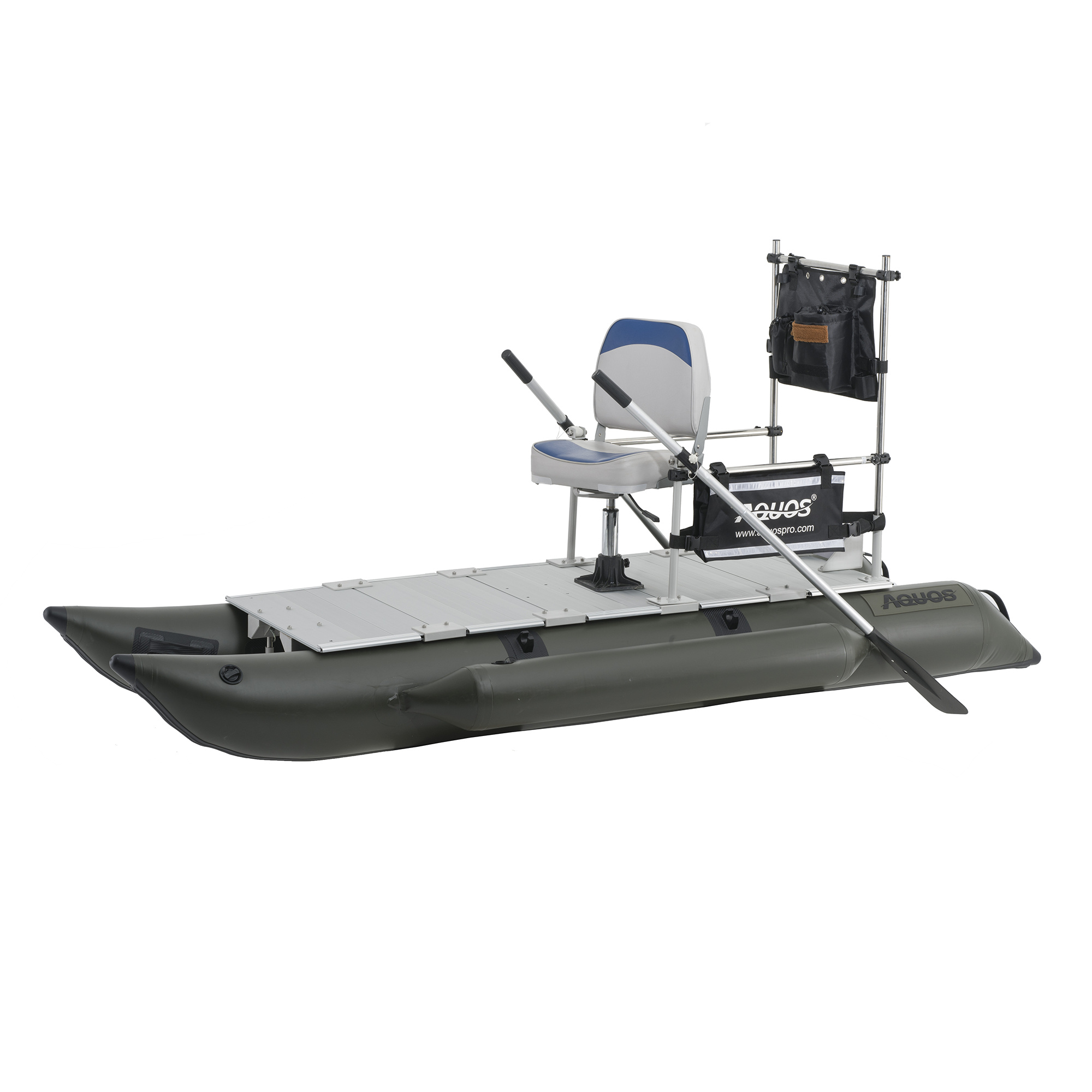 Skiff: Aquos Backpack Series 7.5FT, A portable pontoon boat, Weighs 52 lbs. 2000x2000 HD Background.