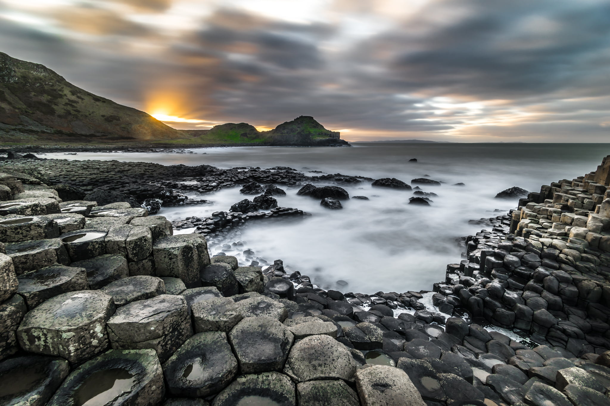 Northern Ireland, Mountain view, Rock formations, Water body, 2050x1370 HD Desktop