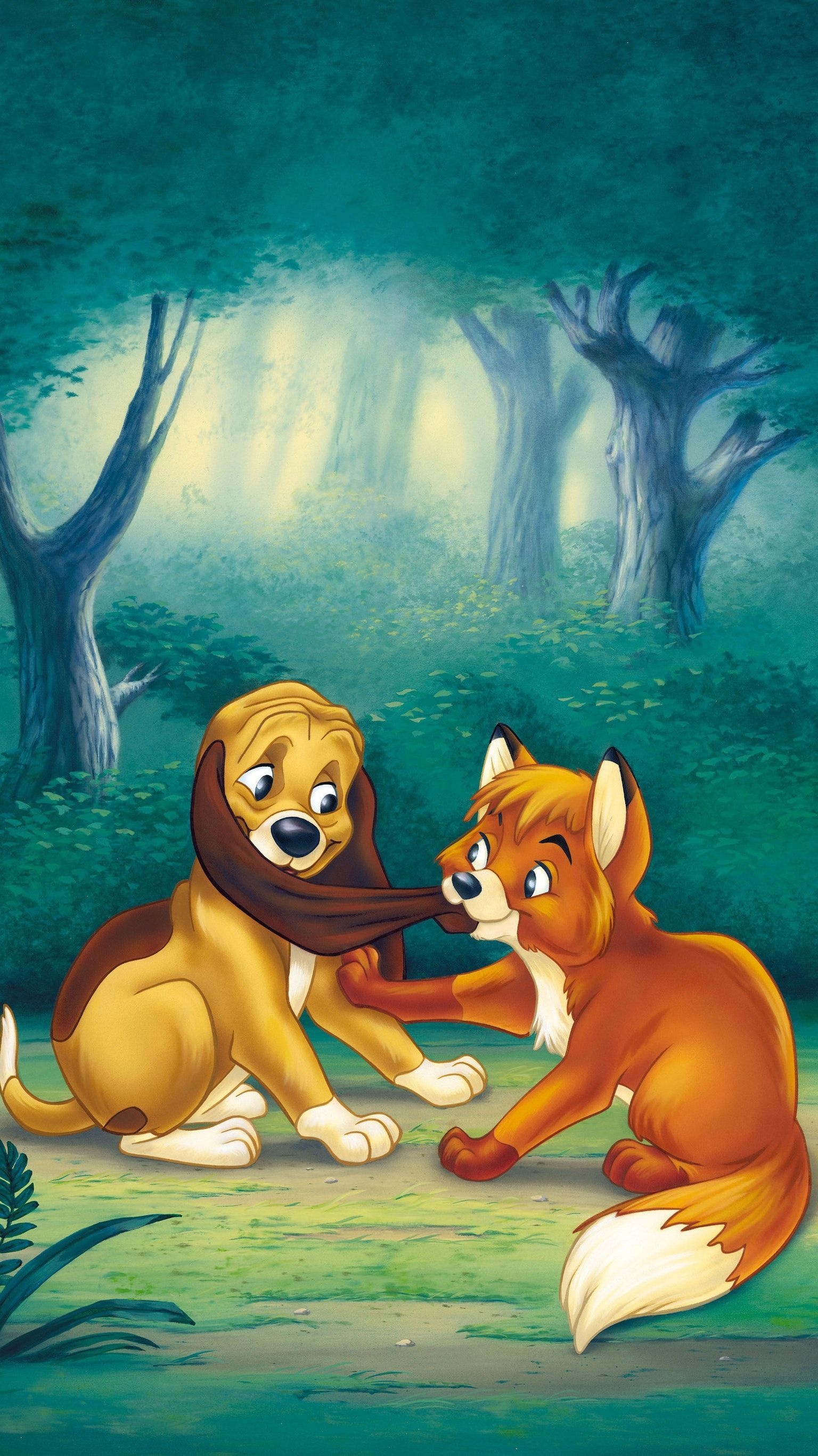 The Fox, The Hound, Wallpapers, Animation, 1540x2740 HD Phone