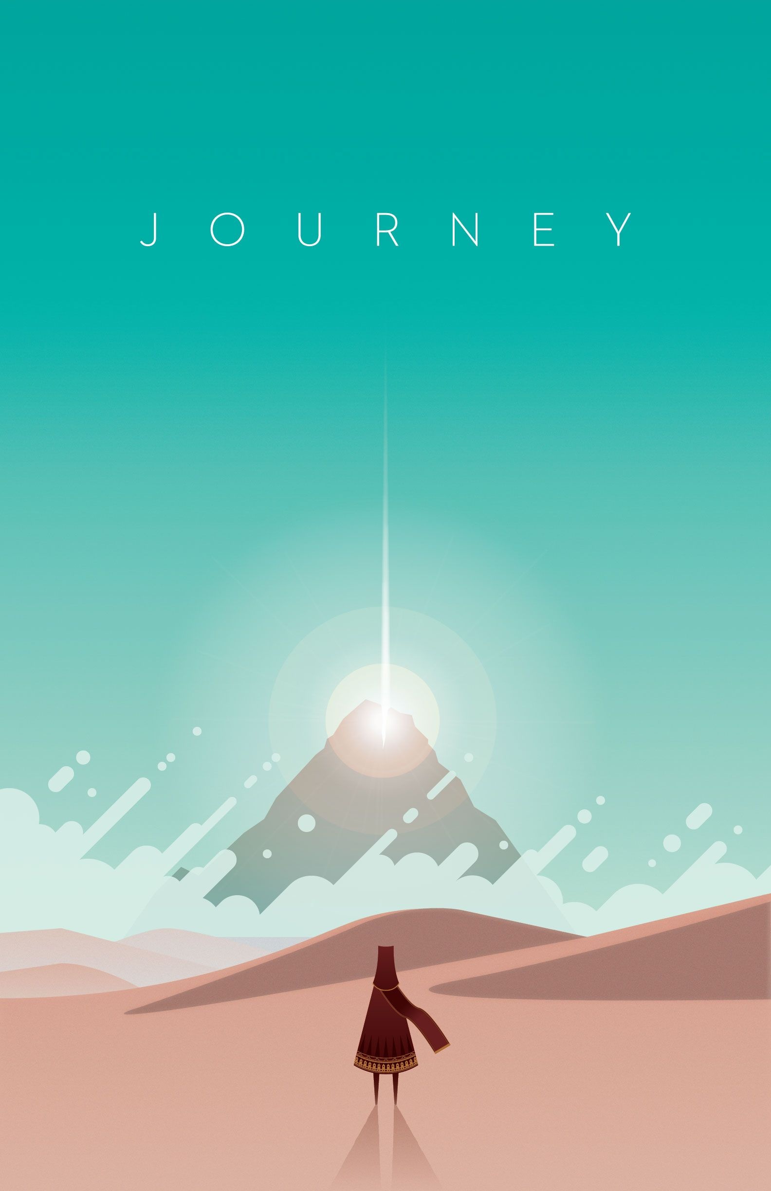Journey game, Flat design poster, Digital illustration, Artistic masterpiece, 1590x2450 HD Phone