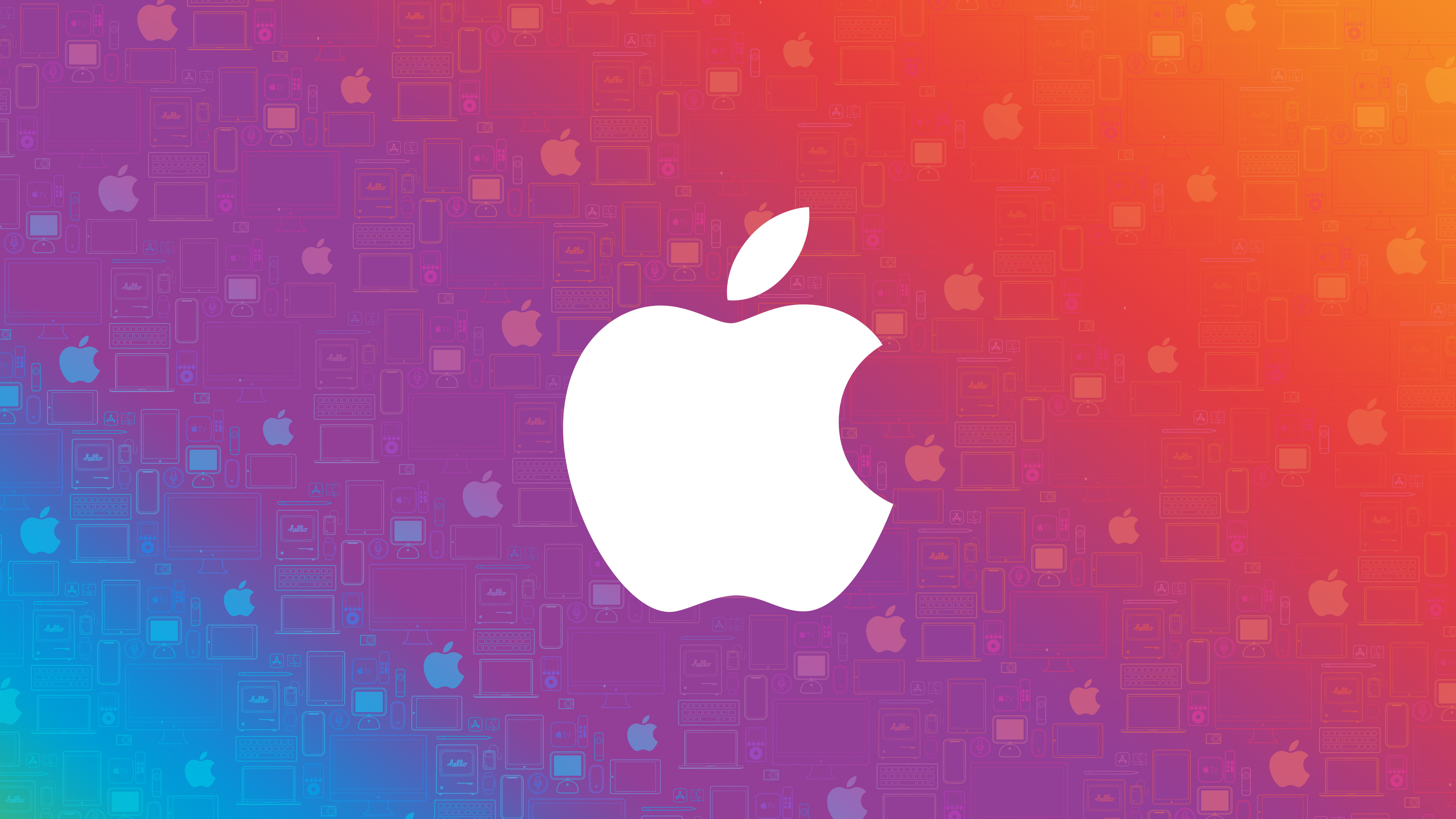 Apple logo, 4K wallpaper, Colorful background, Technological beauty, 3840x2160 4K Desktop