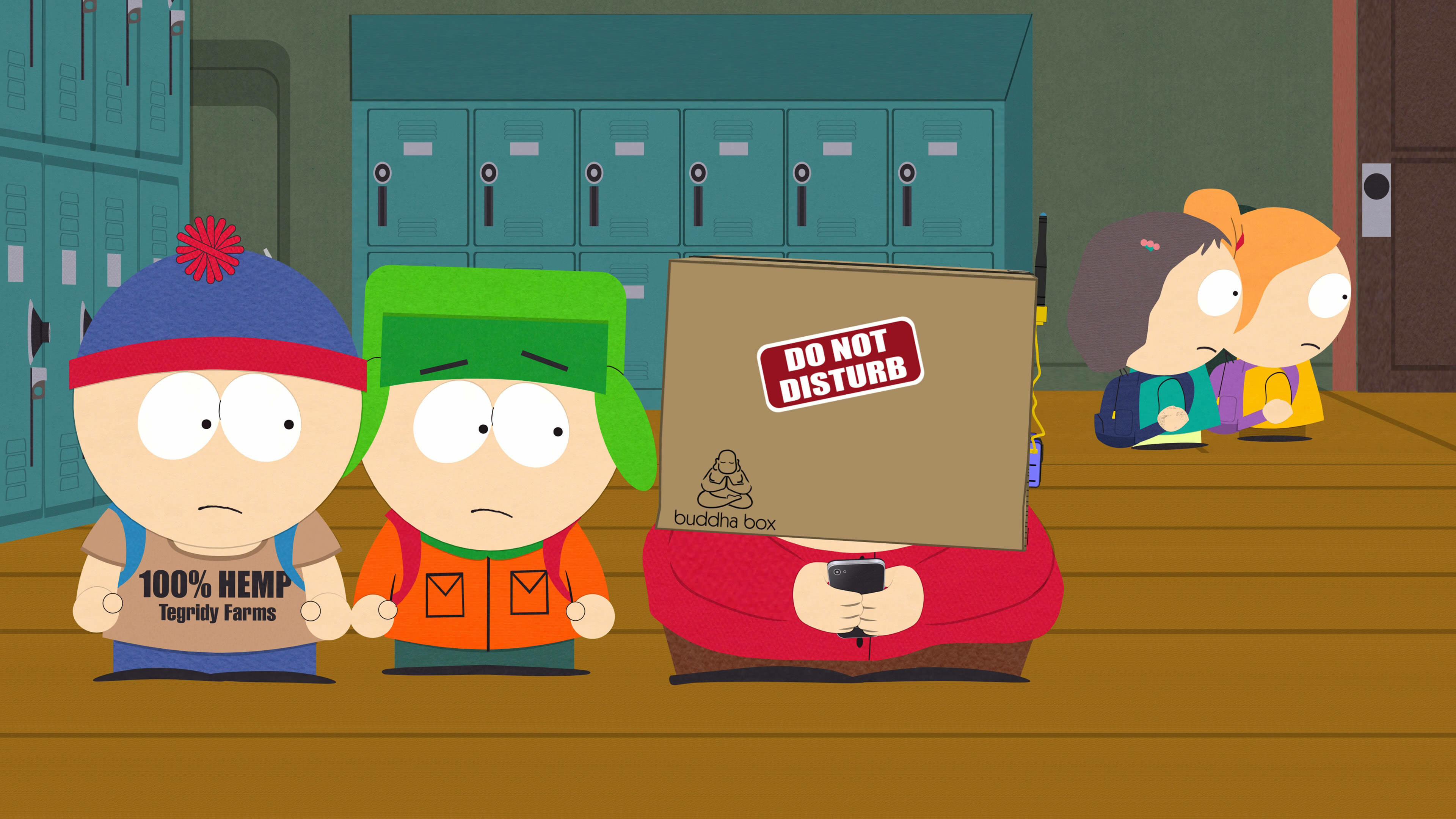South Park: Buddha Box, Tegridy Farms, Animated Sitcom. 3840x2160 4K Background.