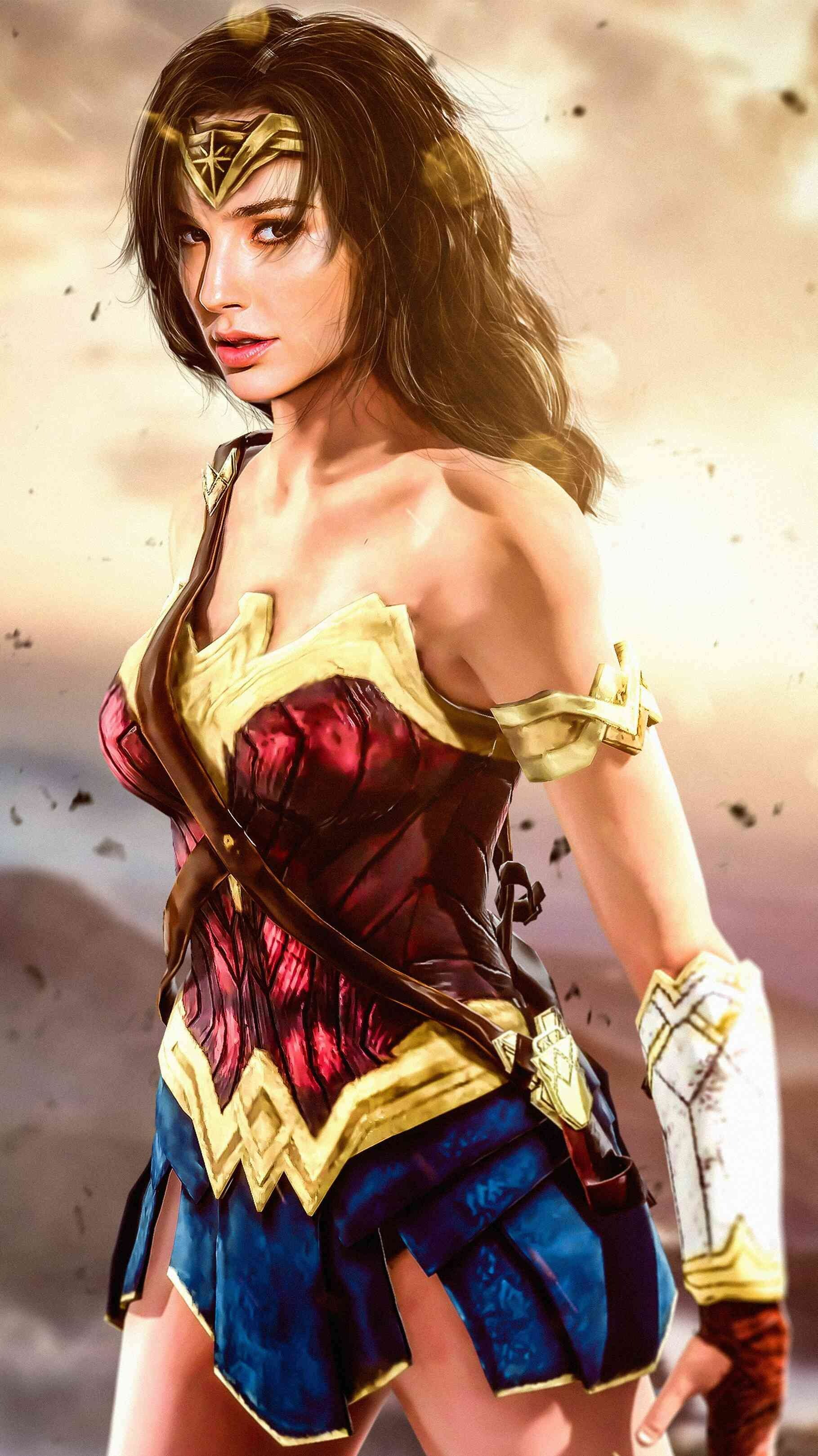 Wonder Woman, Comics, Artistic portrayal, Superheroine, 1820x3240 HD Handy