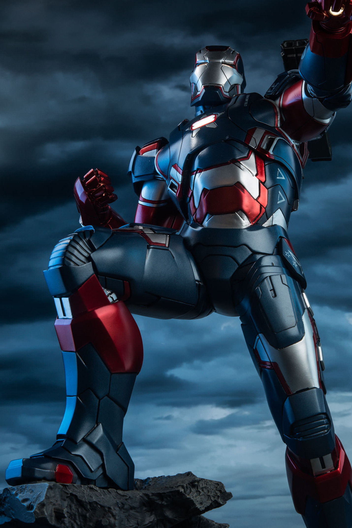 Iron Patriot, Iconic armor, Bunker158com, Marvel collectible, 1430x2150 HD Phone
