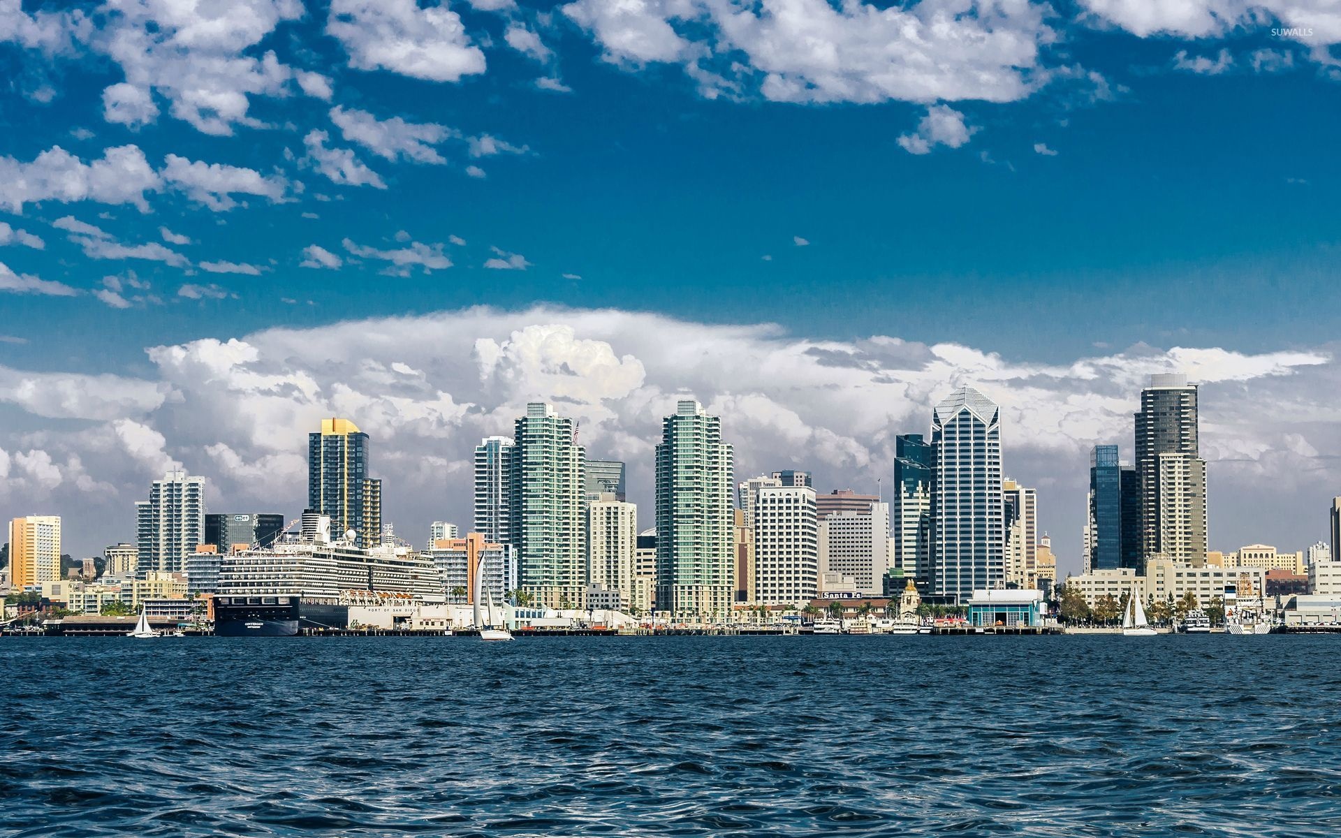 San Diego skyline wallpaper, Cityscape view, Urban charm, Skyline silhouette, 1920x1200 HD Desktop