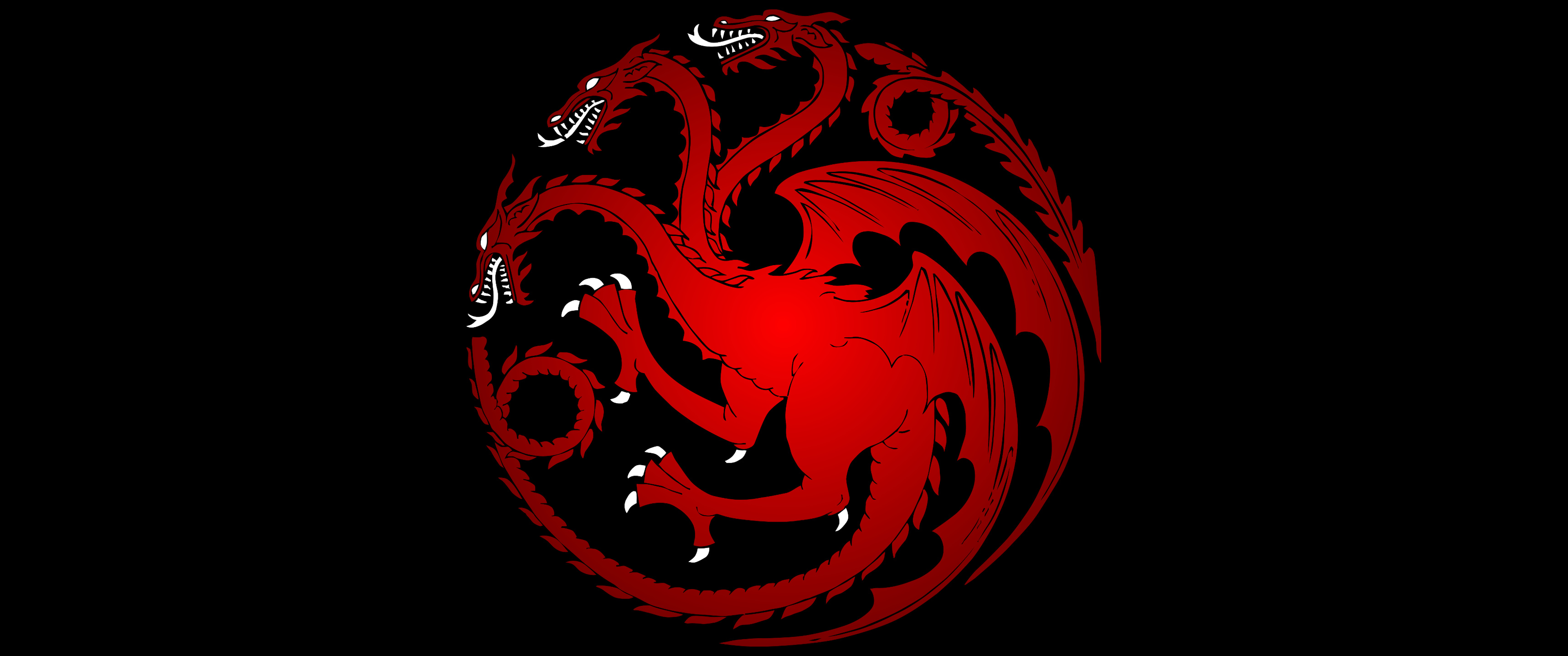 House Targaryen sigil, Fire and blood, Dragon symbol, House motto, 3440x1440 Dual Screen Desktop