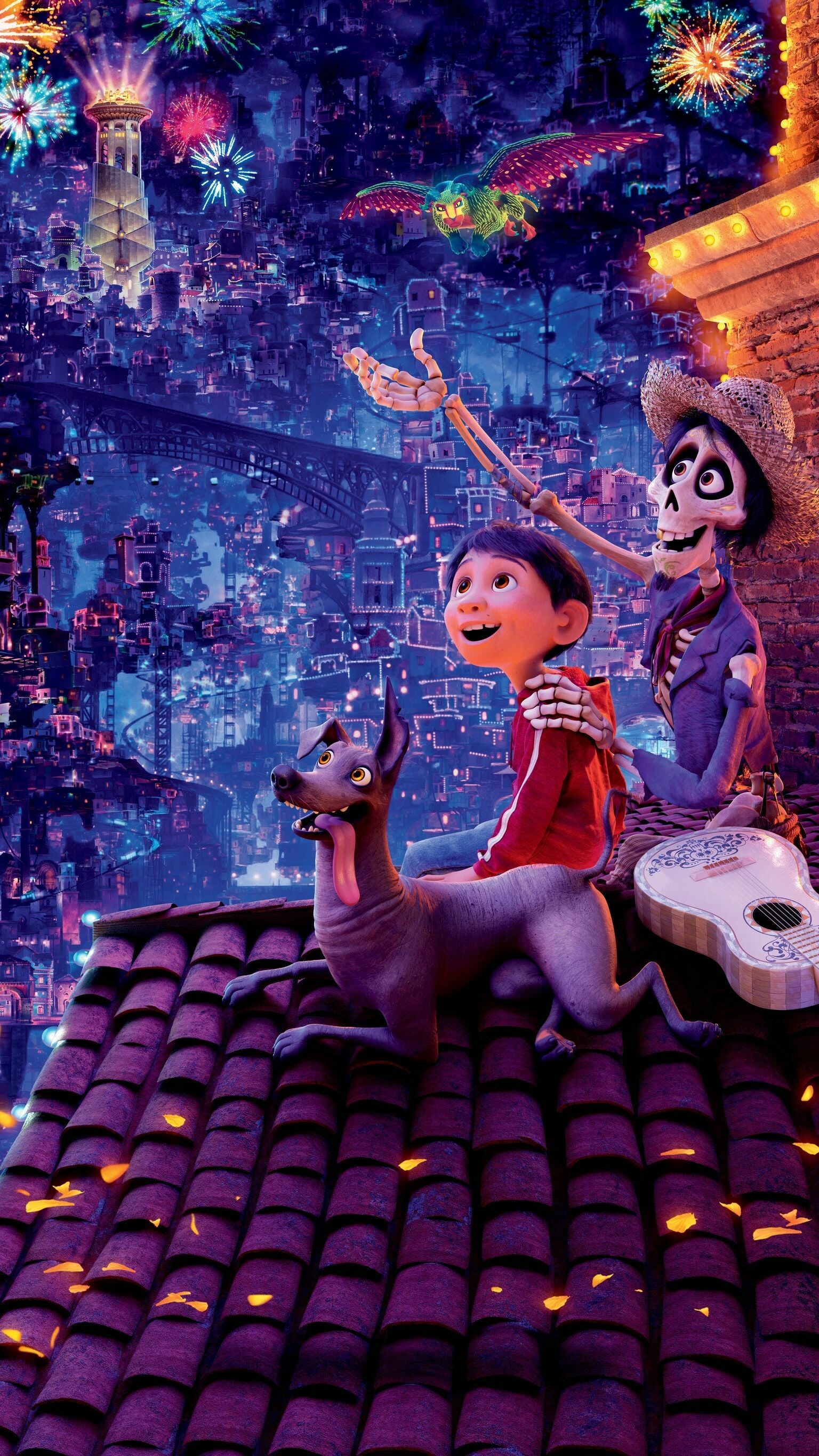 Coco (Cartoon): The film was scripted by Molina and Matthew Aldrich from a story by Unkrich, Jason Katz, Aldrich, and Molina. 1540x2740 HD Wallpaper.