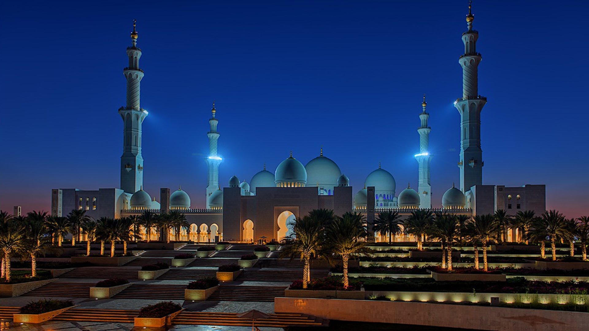 Abu Dhabi, Sheikh Zayed Grand Mosque, Decorative elements, Marble columns, 1920x1080 Full HD Desktop
