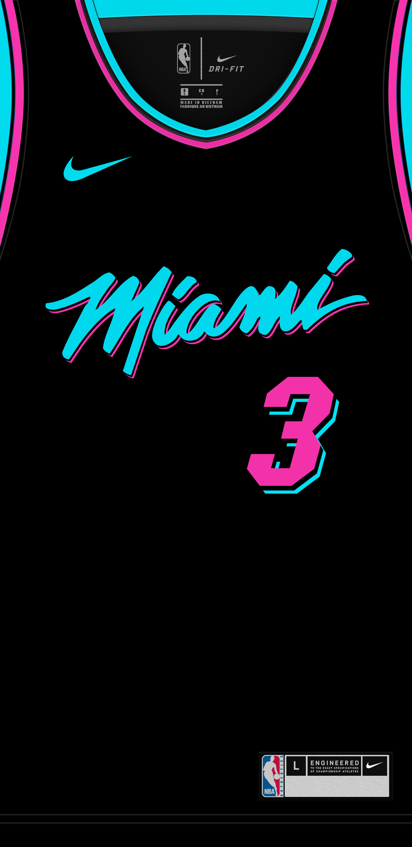 Miami Heat: The team won back-to-back NBA championships in 2012 and 2013. 1440x2960 HD Background.