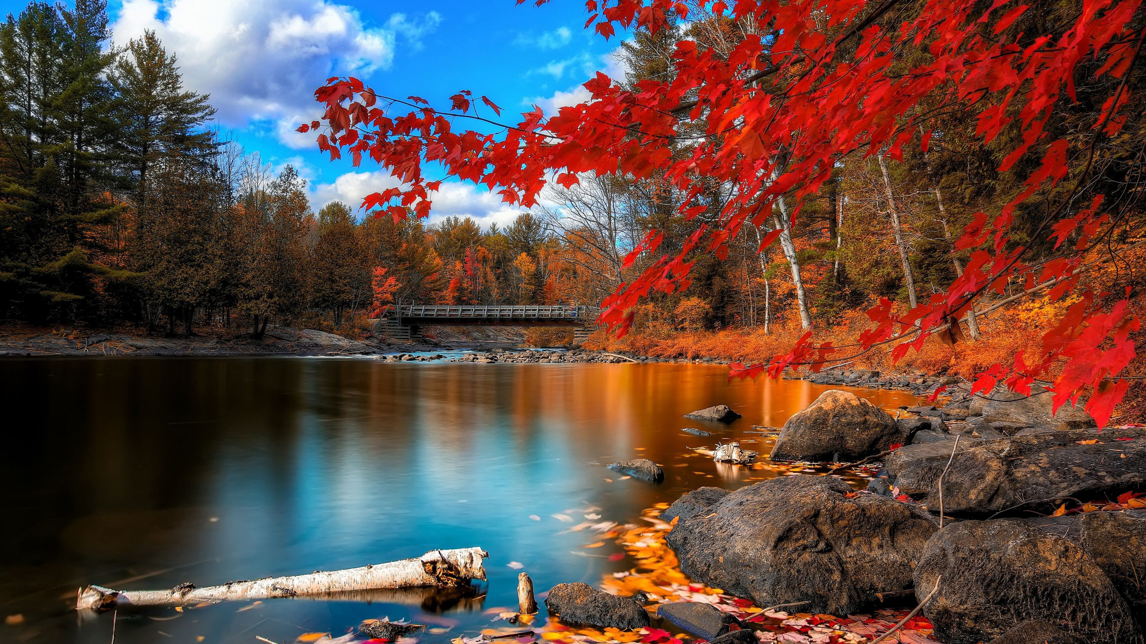 Autumn desktop wallpapers, 4K Ultra HD, Nature-inspired backgrounds, Serene scenes, 3840x2160 4K Desktop