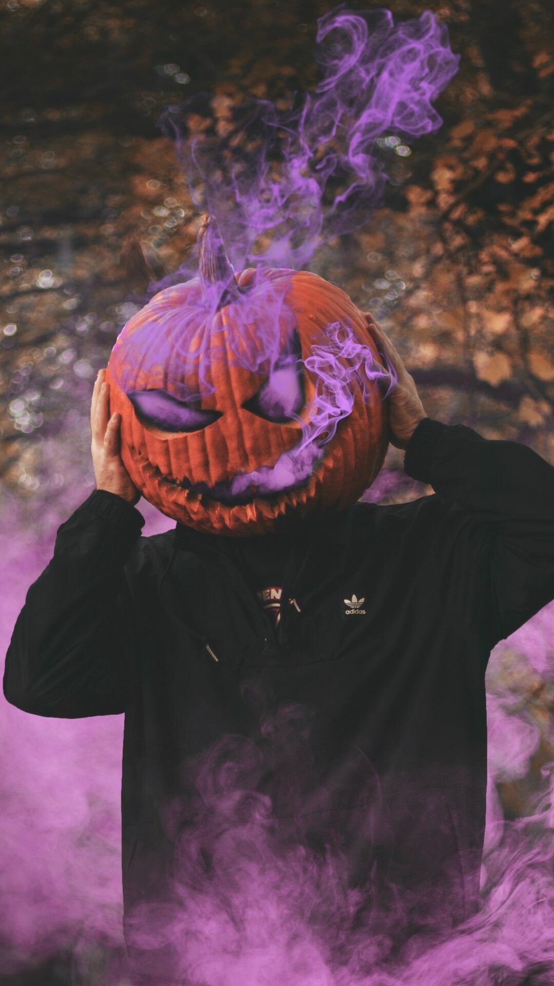 Halloween: All Hallows' Eve, Hallowed evening, Pumpkin mask. 1080x1920 Full HD Wallpaper.