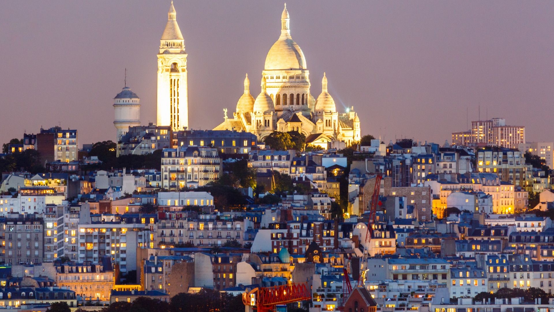 Night Lights France, Paris Home Hill Montmartre, Travels, Sacre Coeur, 1920x1080 Full HD Desktop