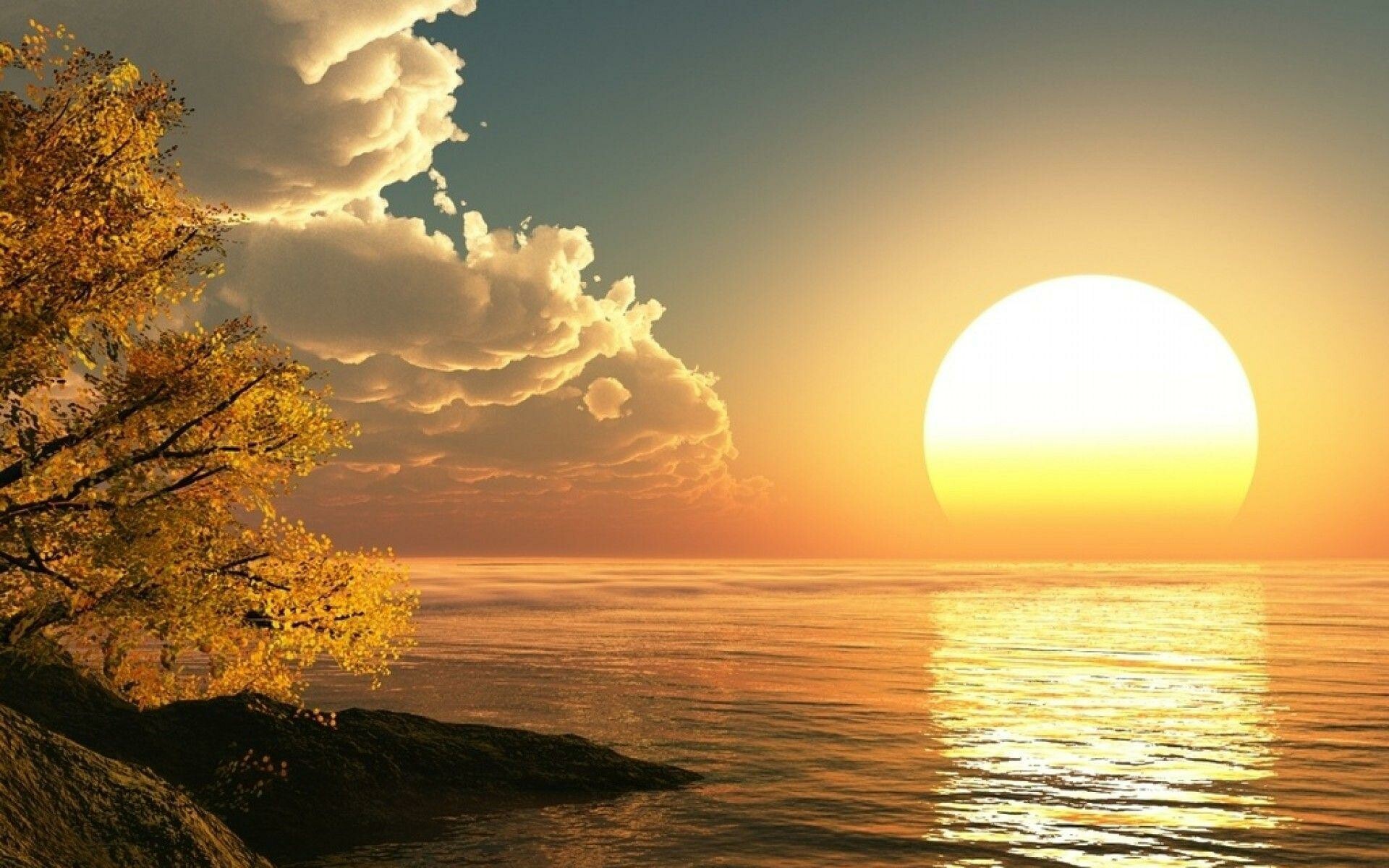 Sonne, sonnendurchflutete Landschaften, sonnige Momente am Tag, goldener Sonnenschein, 1920x1200 HD Desktop