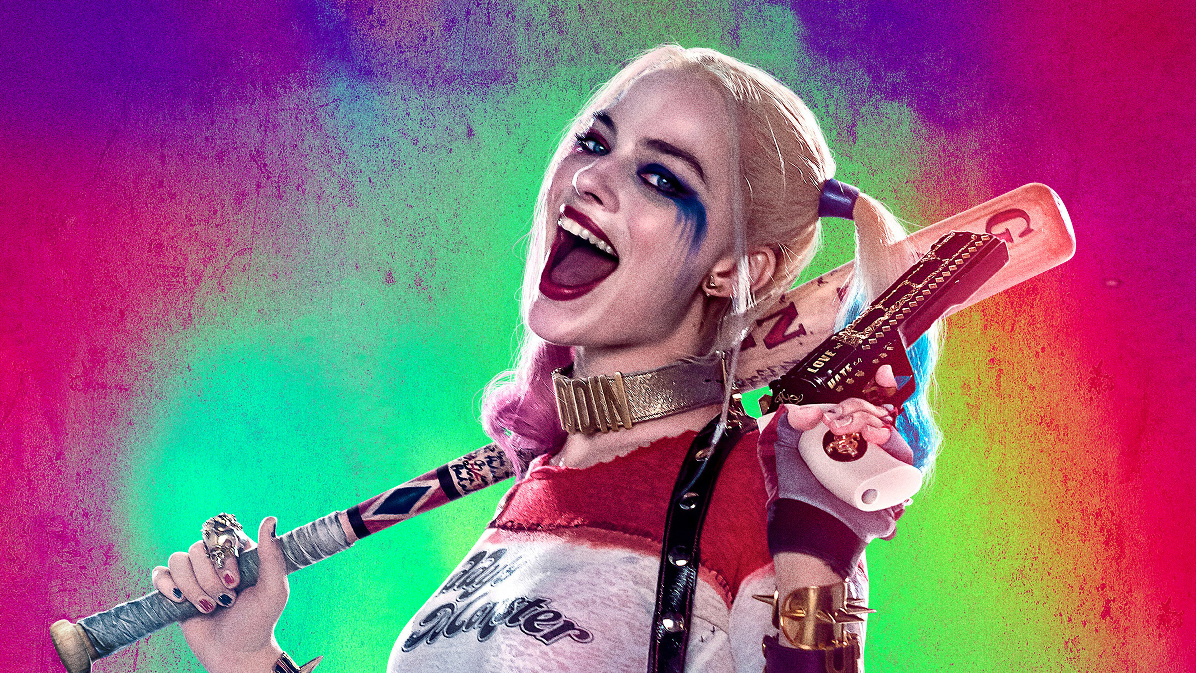 Suicide Squad: Margot Robbie as Harley Quinn. 3840x2160 4K Background.
