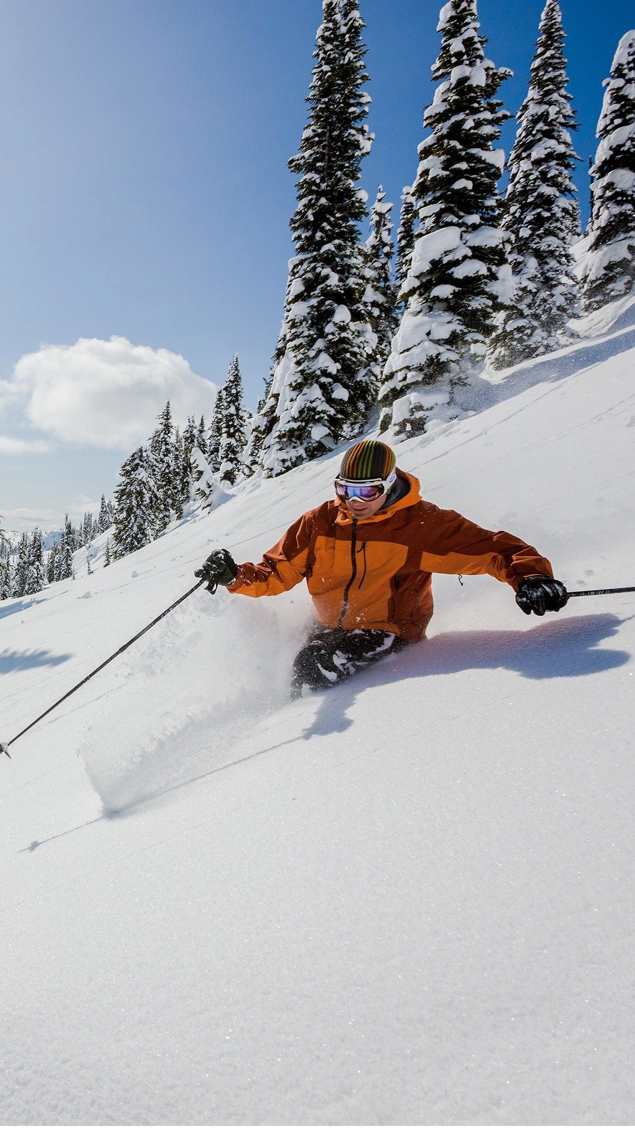Freestyle Skiing, Ski iPhone wallpapers, 1250x2210 HD Phone