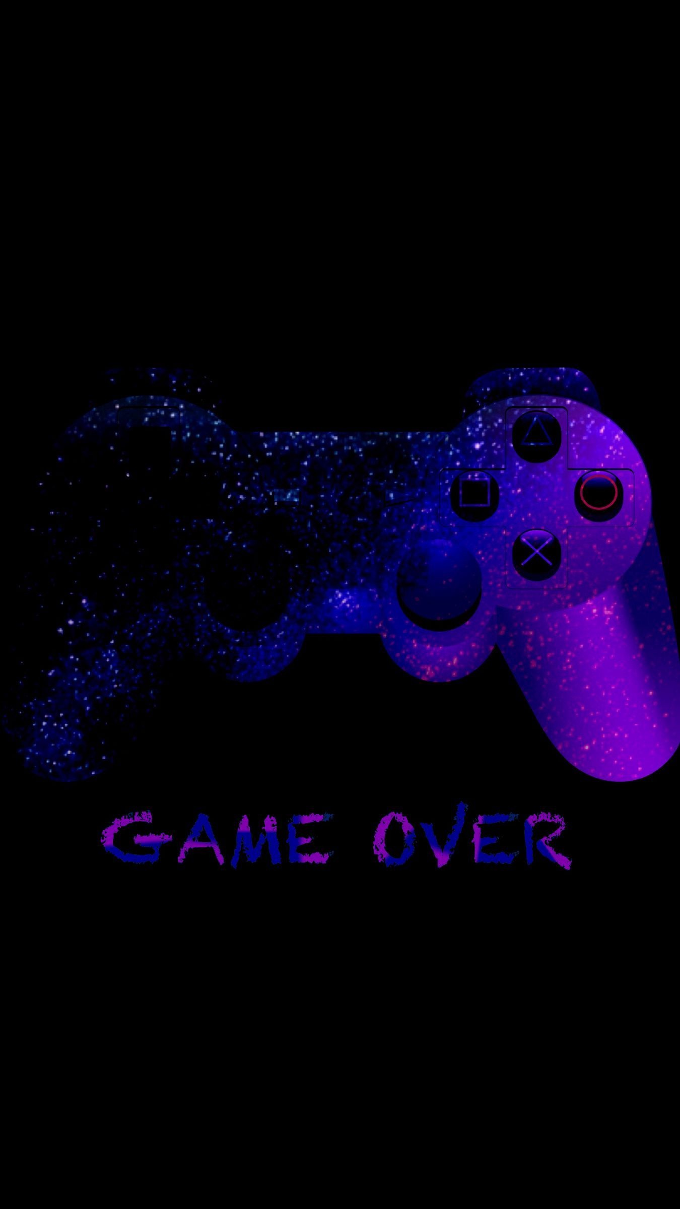 Game Over, Joystick controller, Neon wallpaper, Gaming theme, 1350x2400 HD Phone