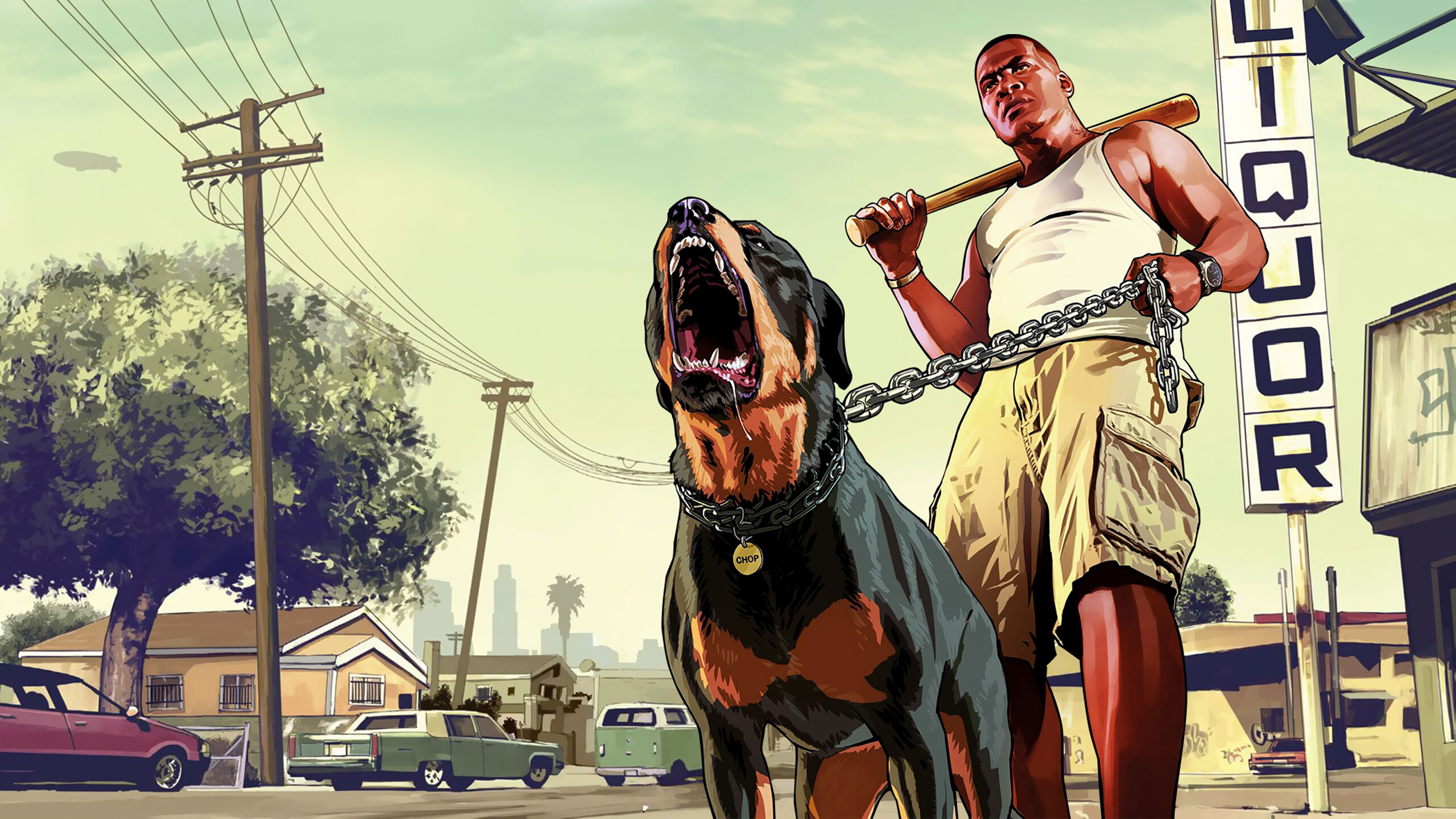 Grand Theft Auto 5: Franklin, Wants to rise above the lowly ranks of street hustles, Chop. 2560x1440 HD Wallpaper.