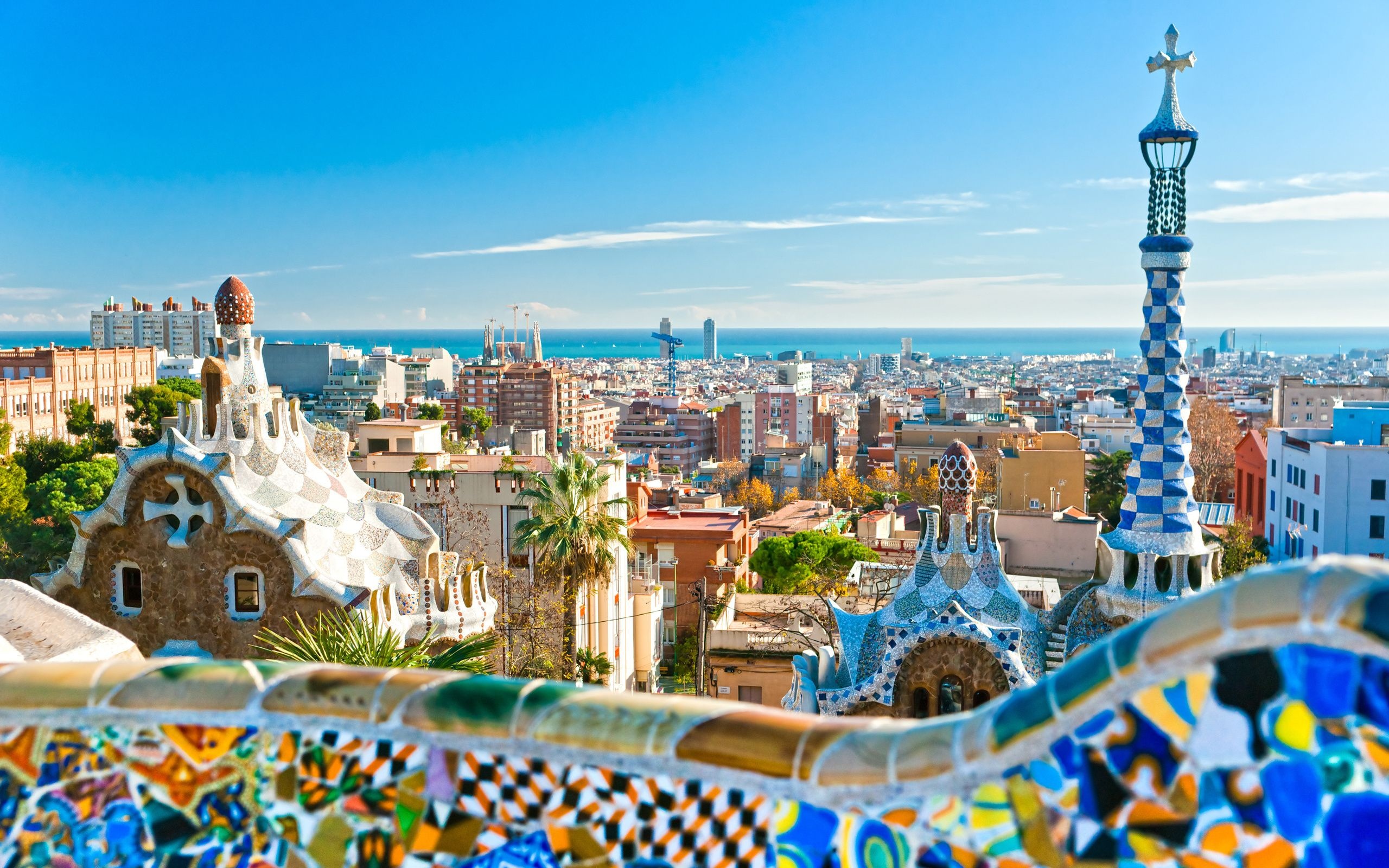 Barcelona Skyline, Beautiful landscape, Spanish city, Tourist attraction, 2560x1600 HD Desktop